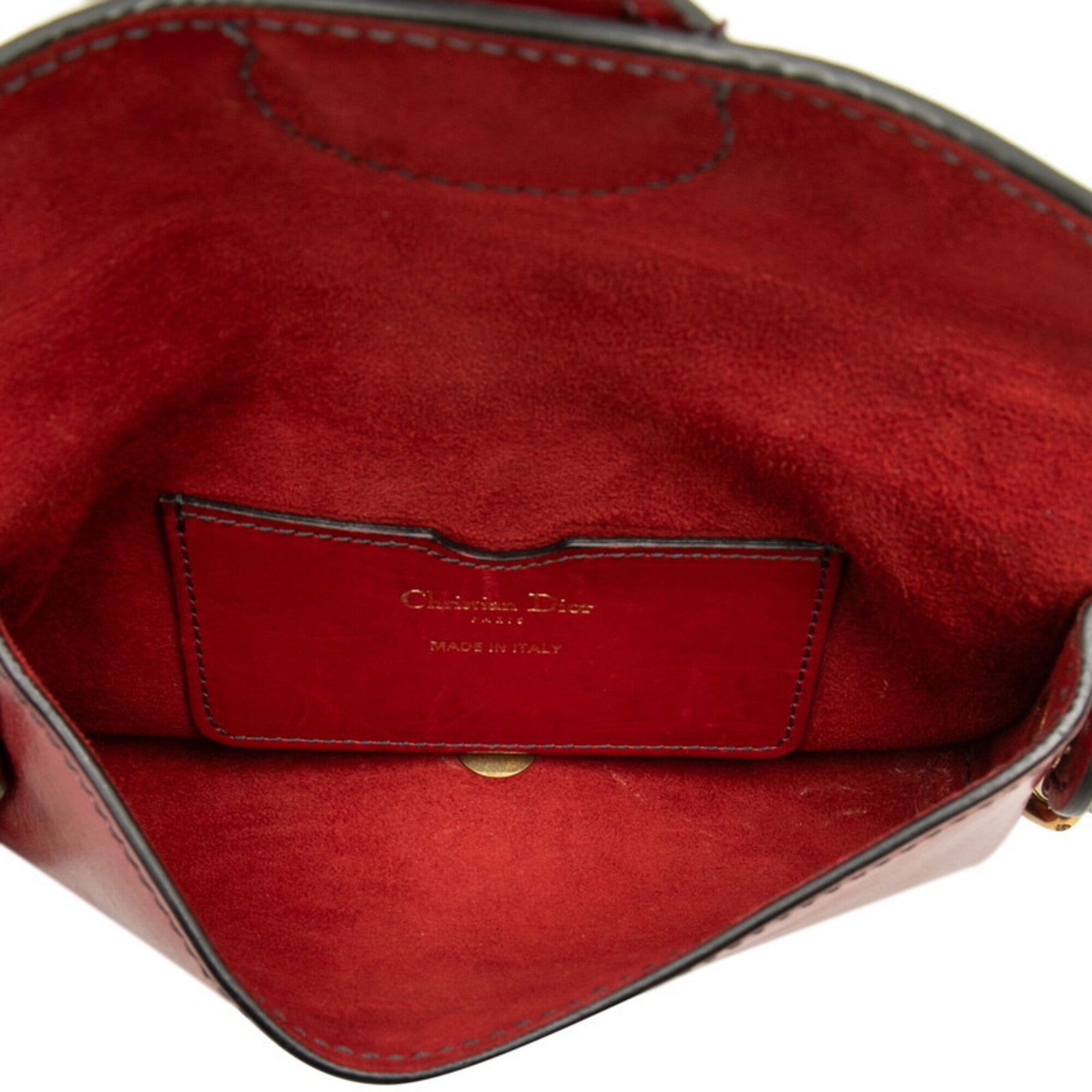 Christian Dior Red Color Leather Shoulder Bag (Pre-Owned)