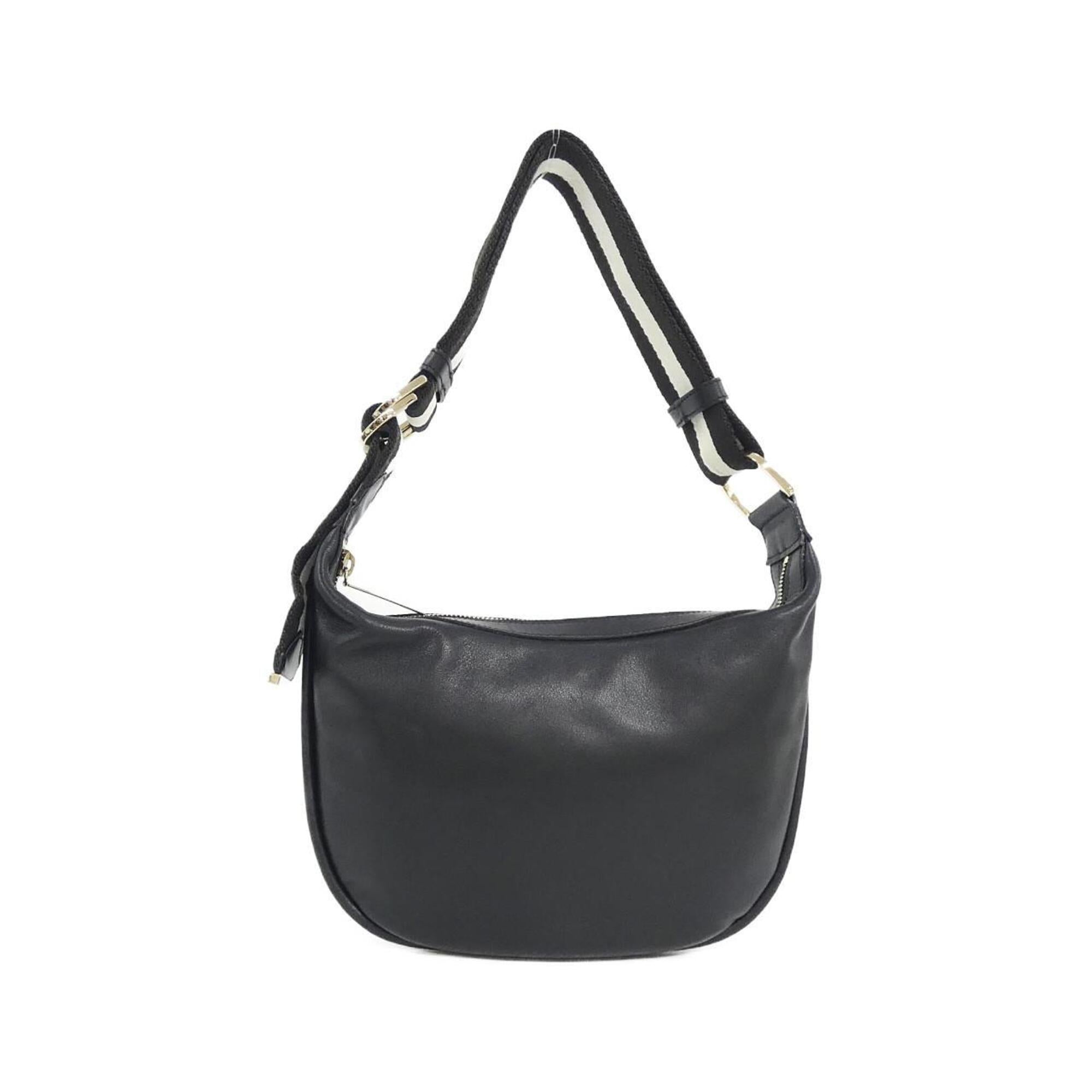 Gucci Black White Leather Shoulder Bag (Pre-Owned)