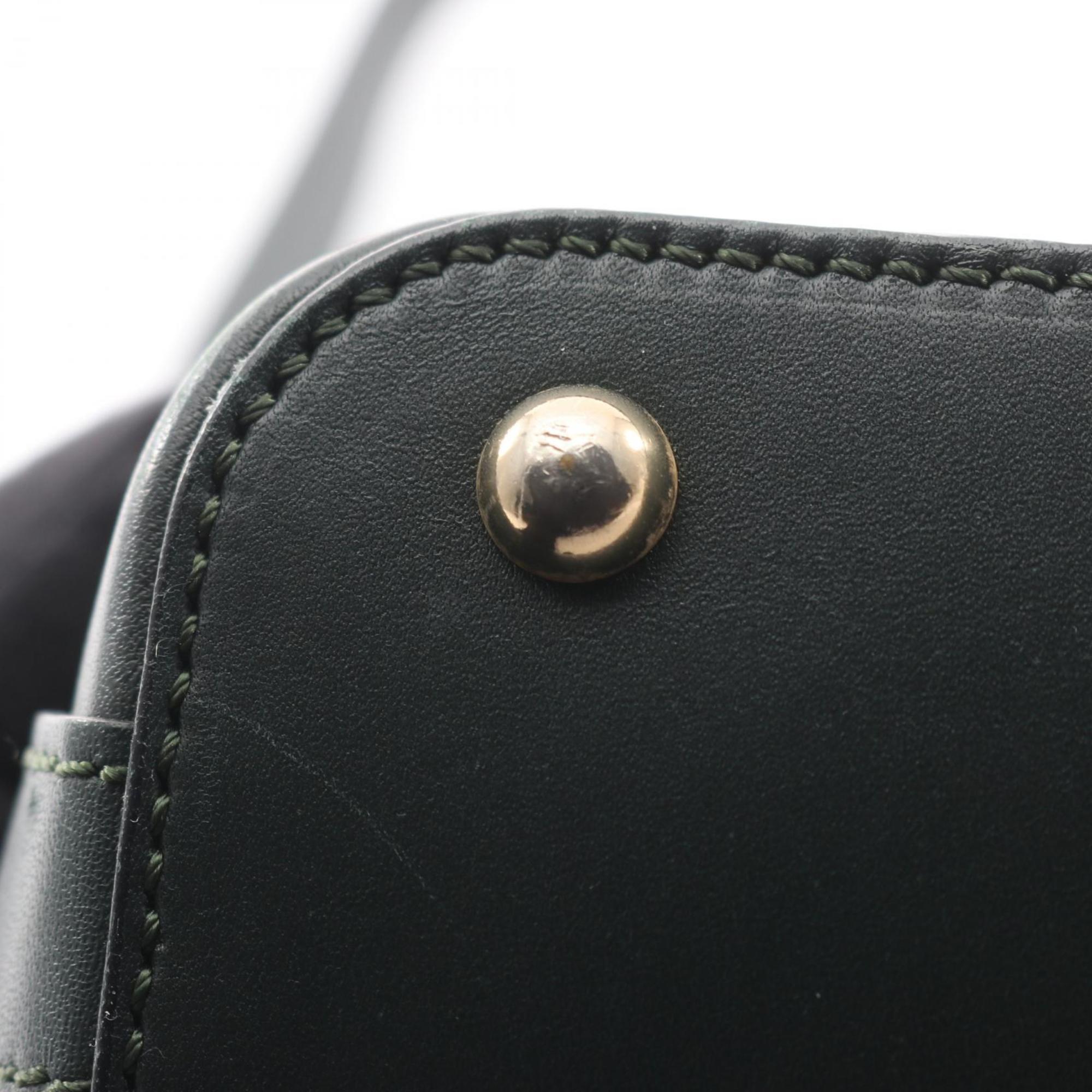 Celine Green Canvas Leather Shoulder Bag (Pre-Owned)