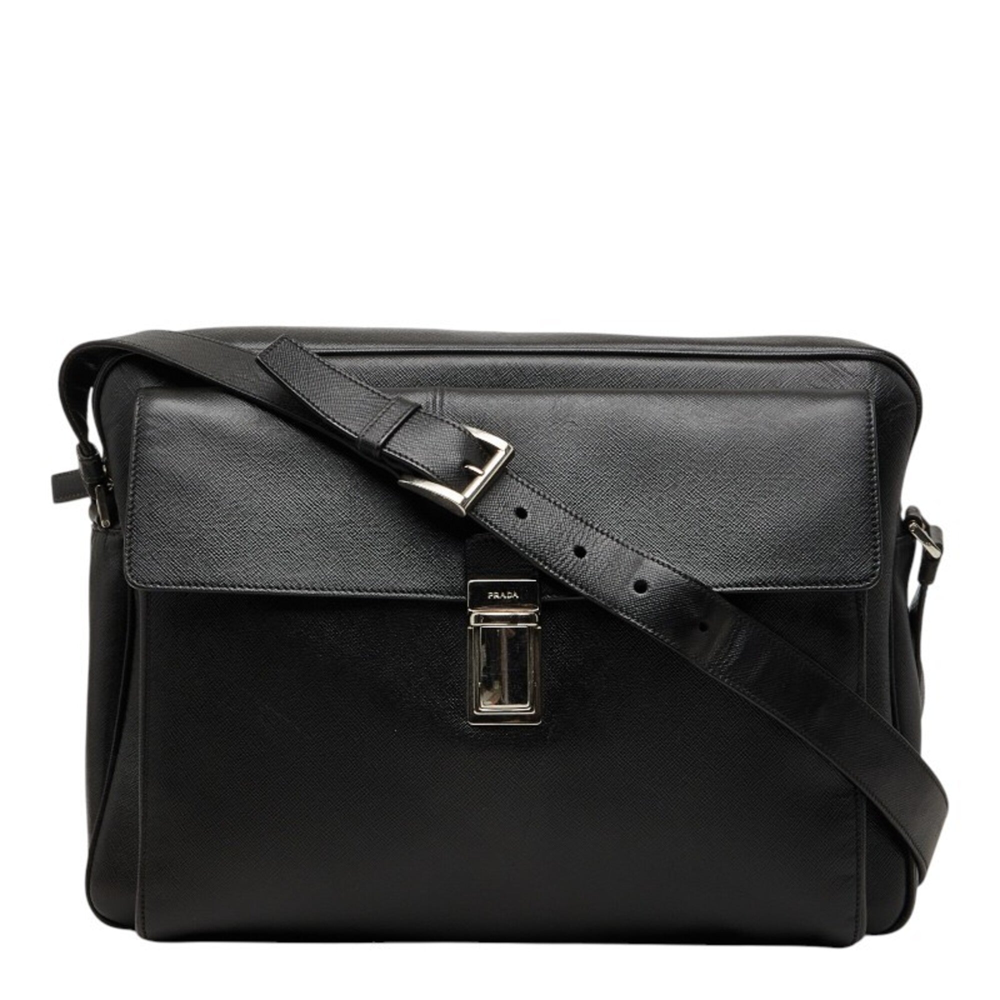 Prada Black Leather Shoulder Bag (Pre-Owned)