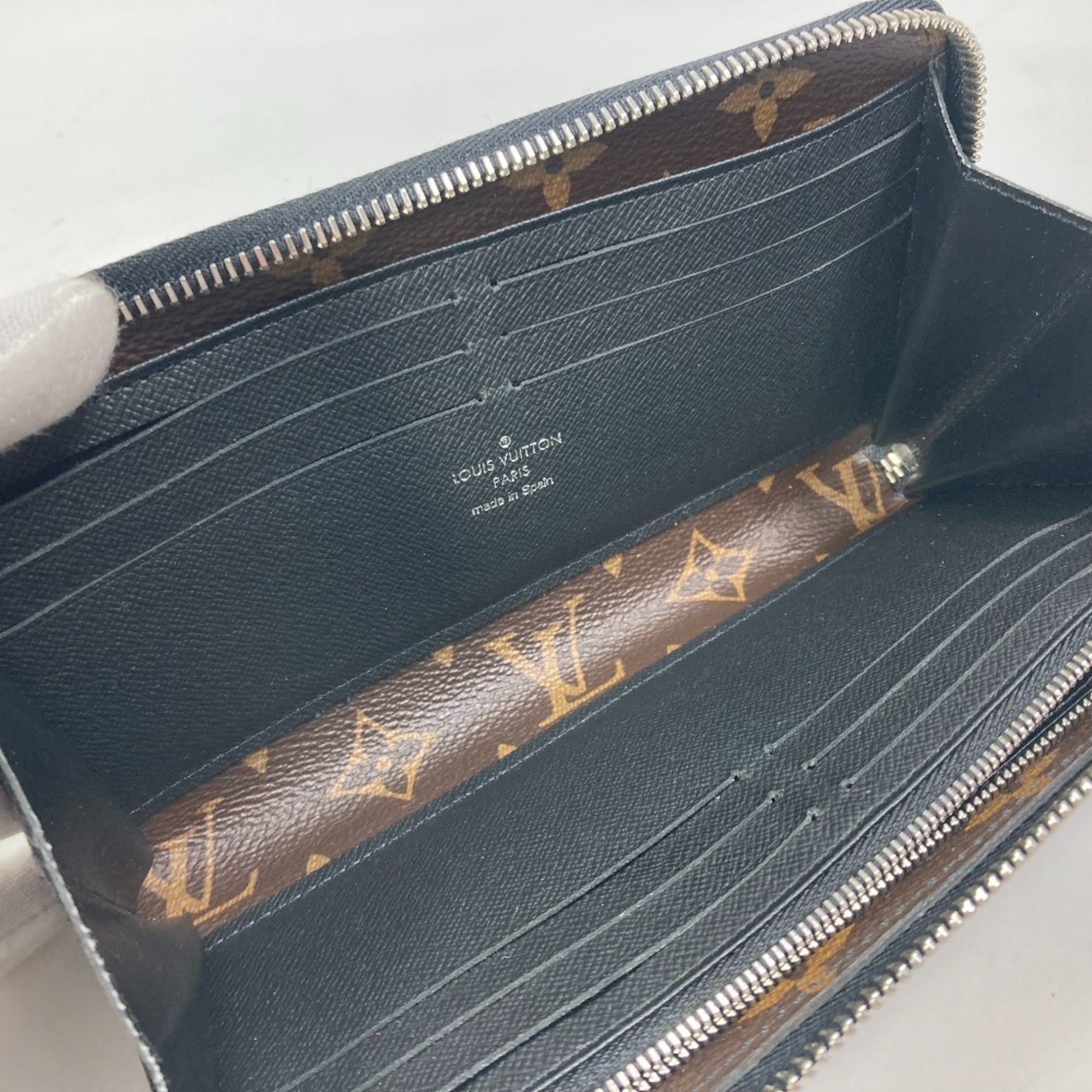 Louis Vuitton Monogram Macassar Black Brown Monogram Long Wallet (Bi-Fold) (Pre-Owned)