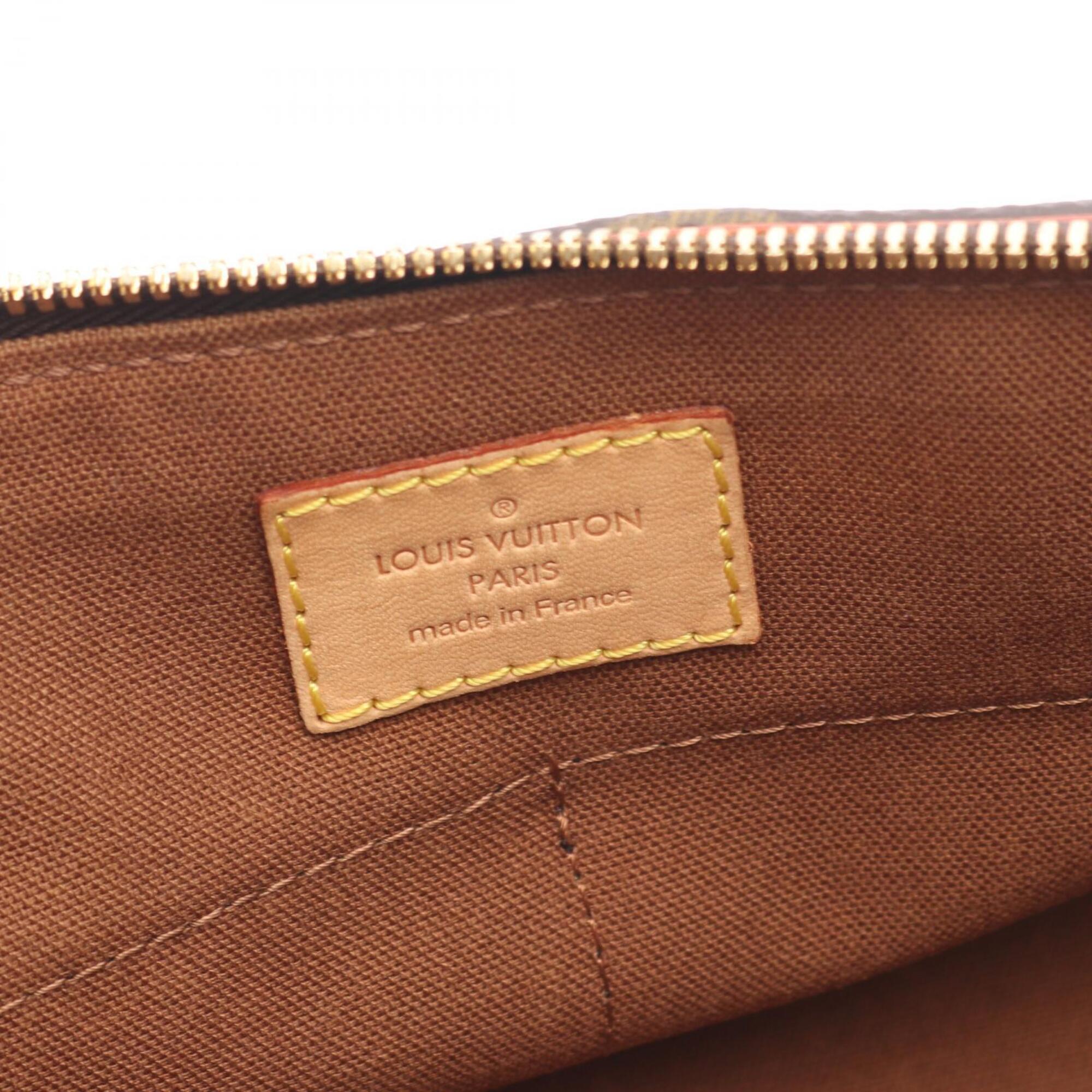 Louis Vuitton Brown Coated Canvas Leather Handbag Shoulder Bag (Pre-Owned)