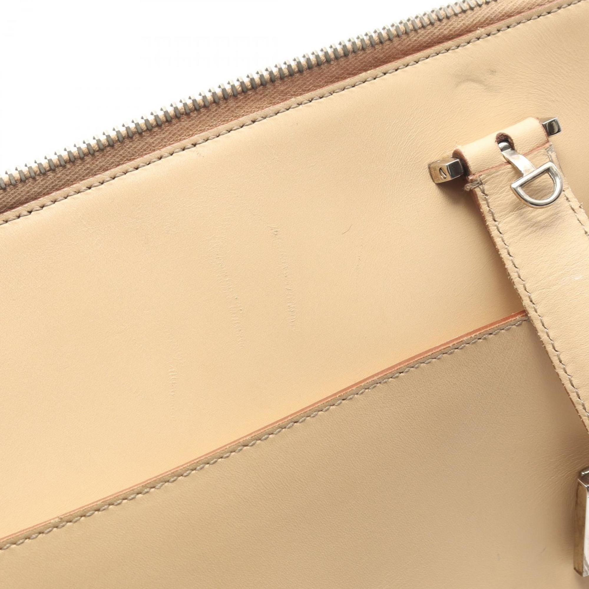 Salvatore Ferragamo Beige Leather Tote Bag (Pre-Owned)