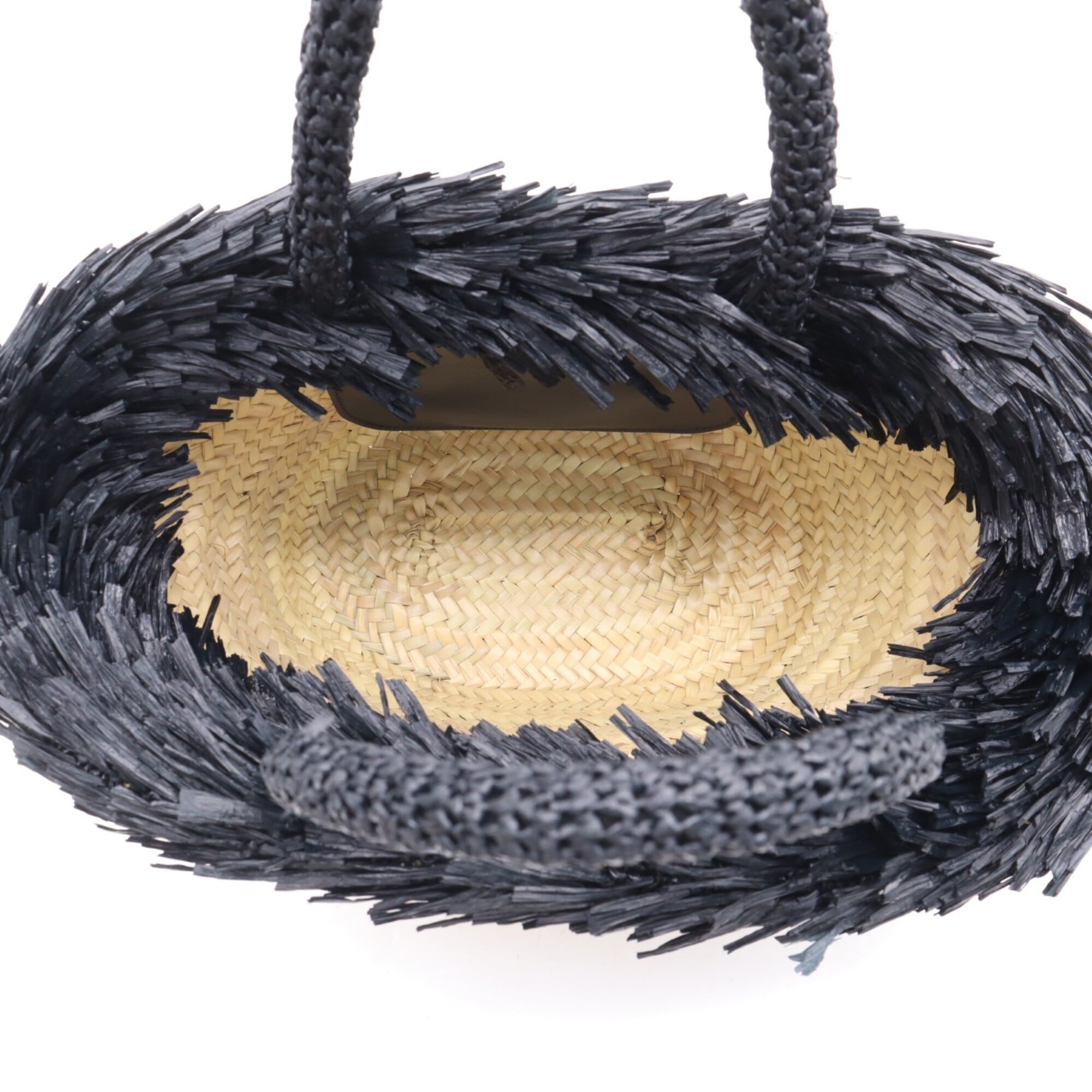 Miu Miu Black Straw Leather Handbag (Pre-Owned)
