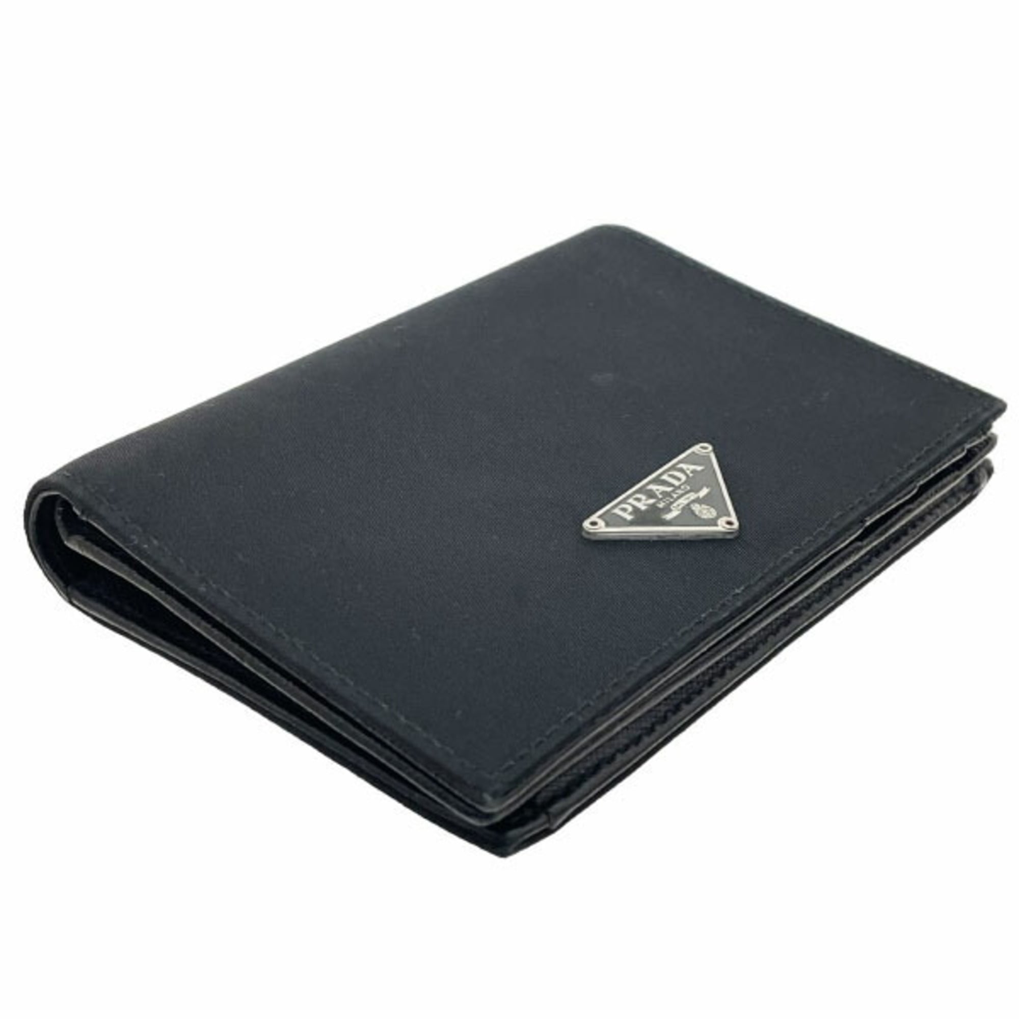 Prada Saffiano Black Nero Nylon Saffiano Wallet (Bi-Fold) (Pre-Owned)