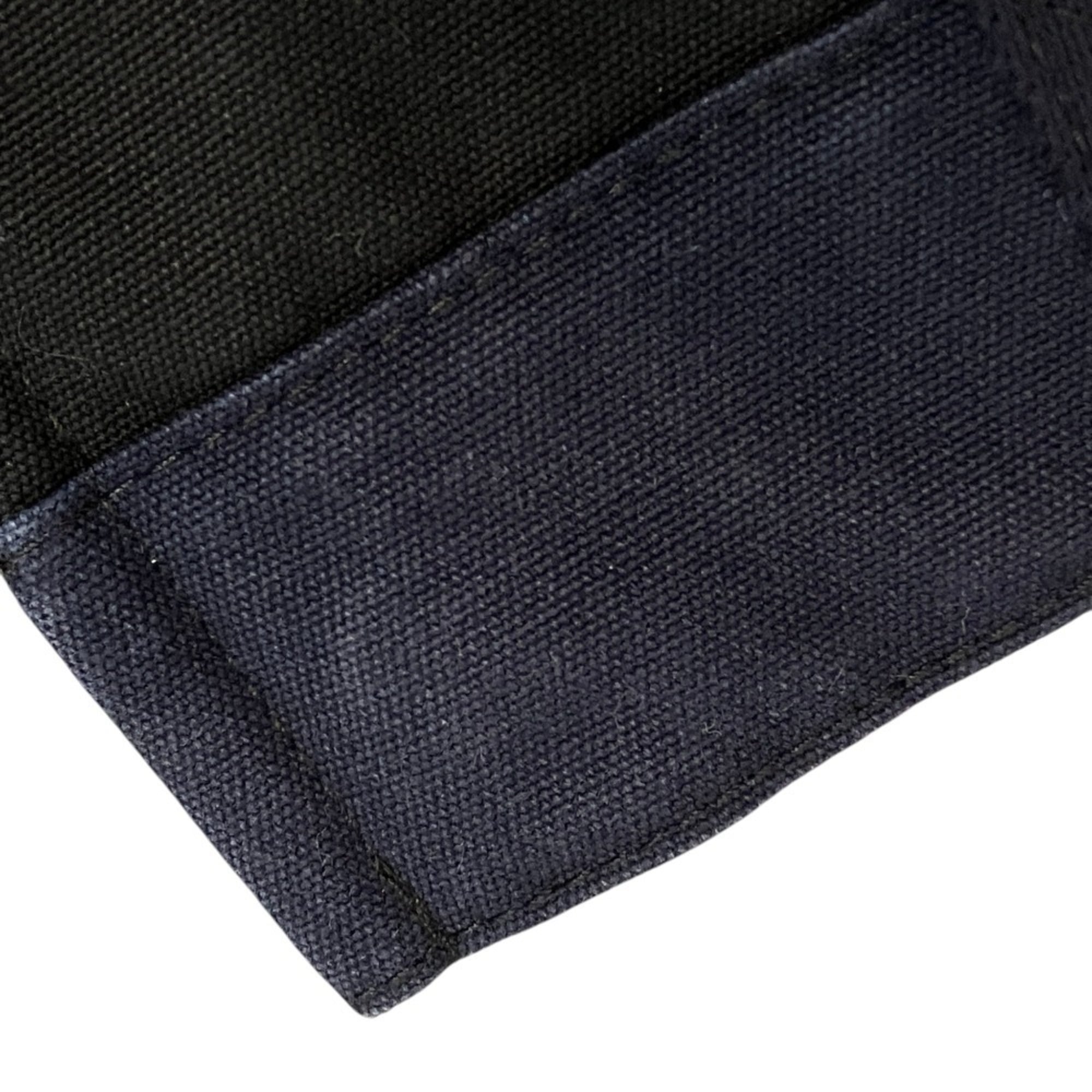 Hermes Navy Canvas Handbag Tote Bag (Pre-Owned)