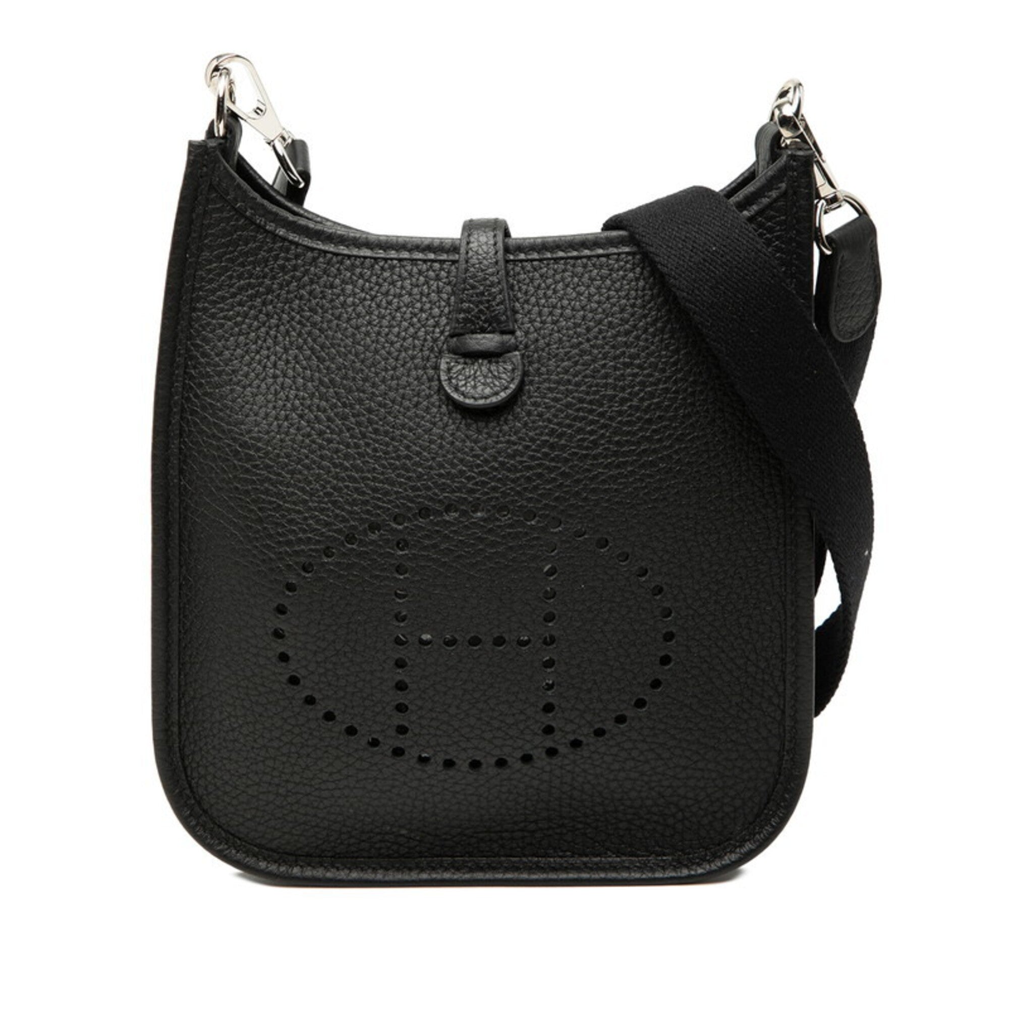 Hermes Black Taurillon Clemence Leather Shoulder Bag (Pre-Owned)