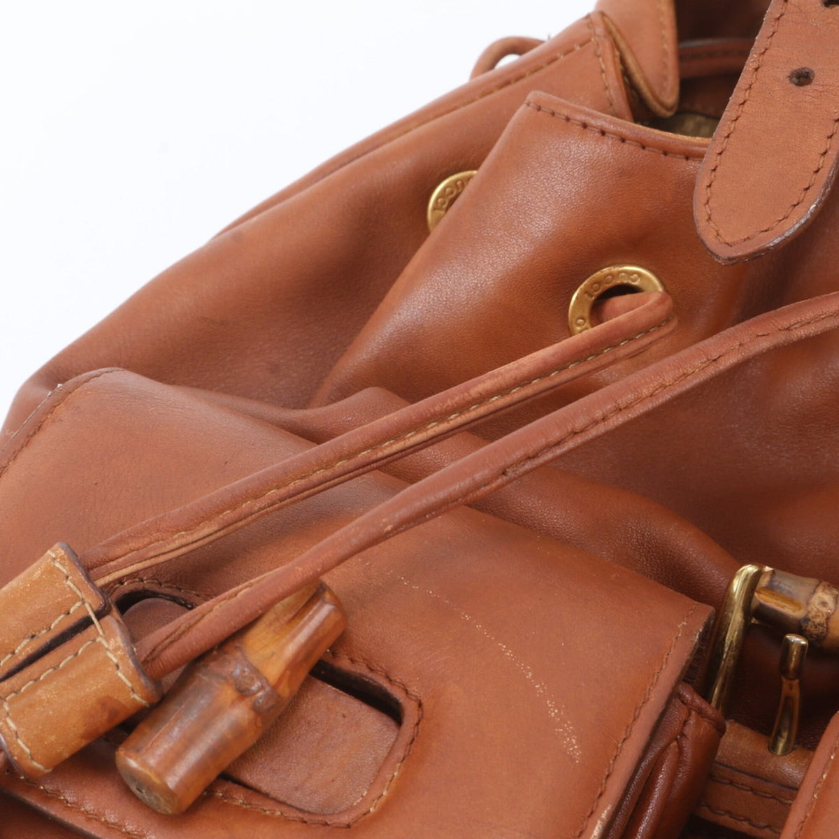Gucci Brown Leather Backpack Shoulder Bag (Pre-Owned)