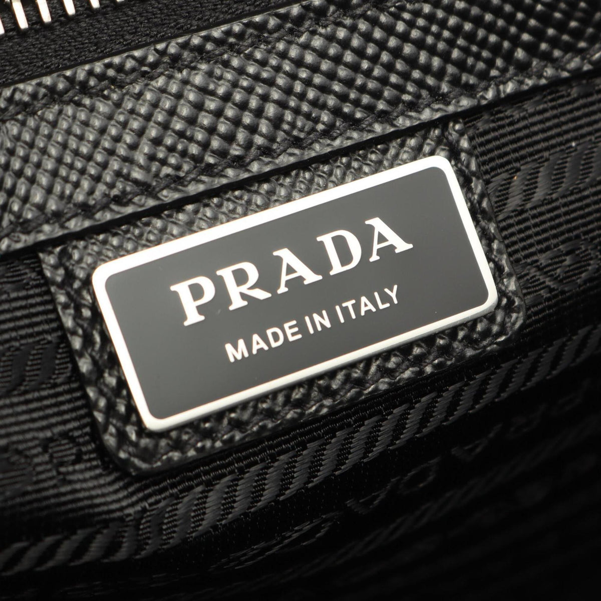 Prada Black Saffiano Triangle Handbag Tote Bag (Pre-Owned)