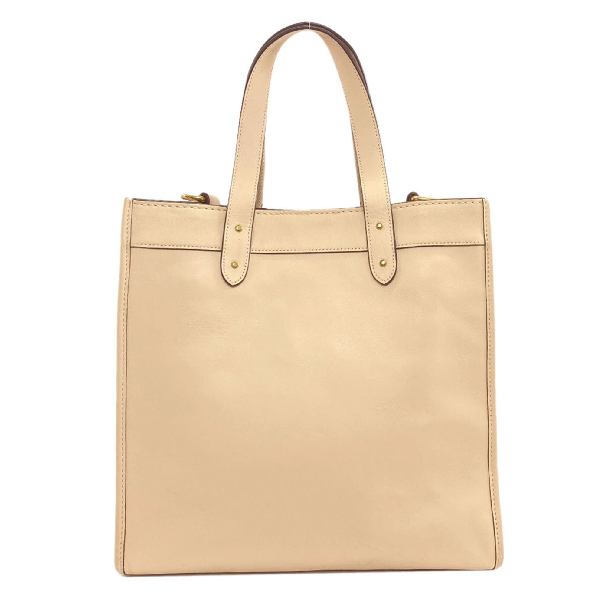 Coach Beige Leather Tote Bag (Pre-Owned)