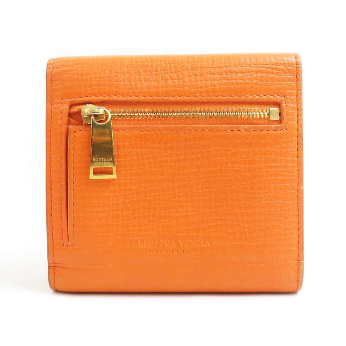 Bottega Veneta Orange Leather Wallet (Tri-Fold) (Pre-Owned)