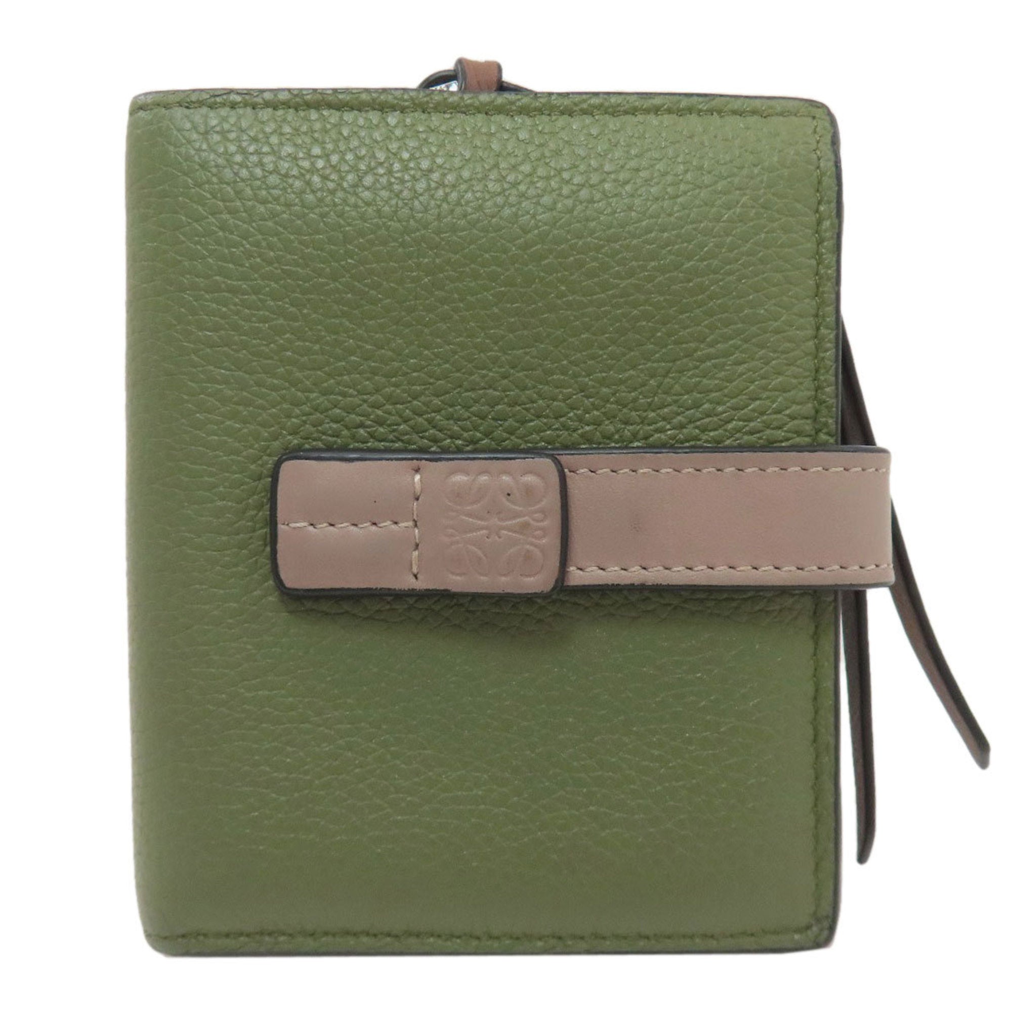 Loewe Brown Green Leather Wallet (Bi-Fold) (Pre-Owned)