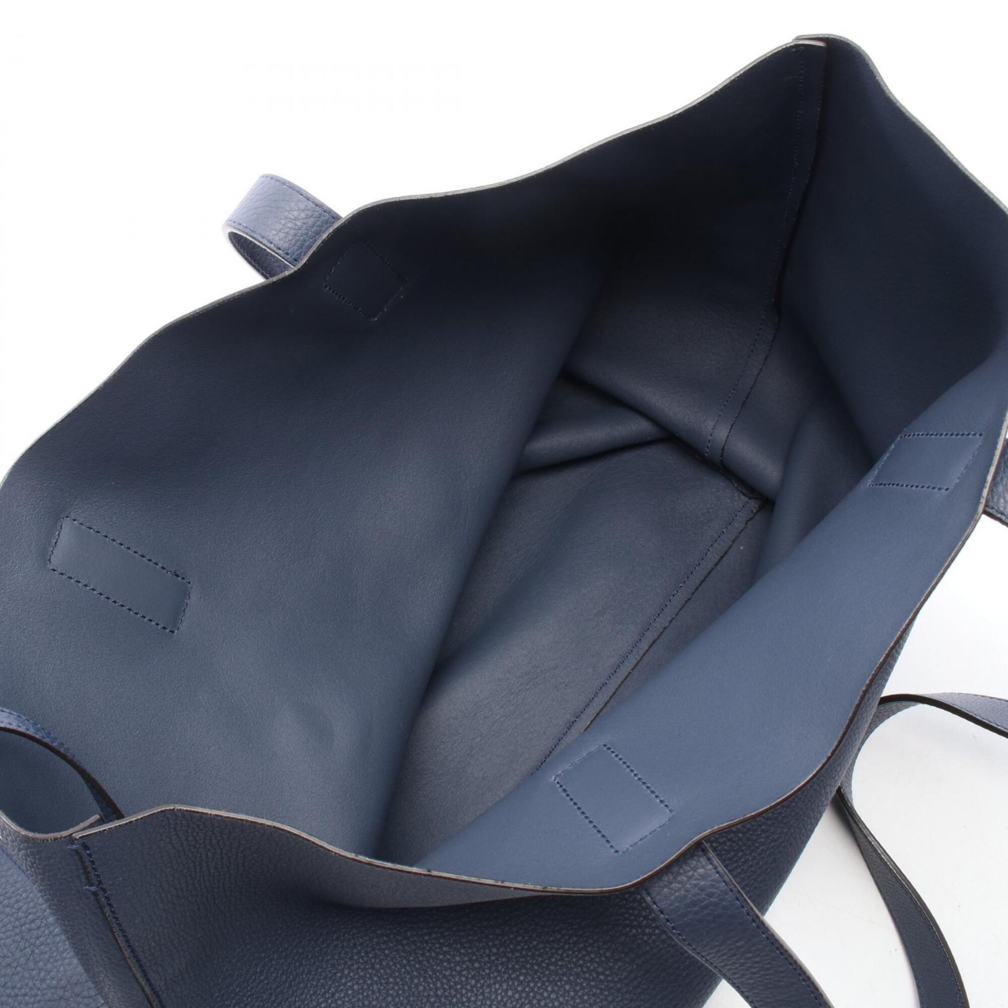 Gucci Navy Leather Handbag Tote Bag (Pre-Owned)