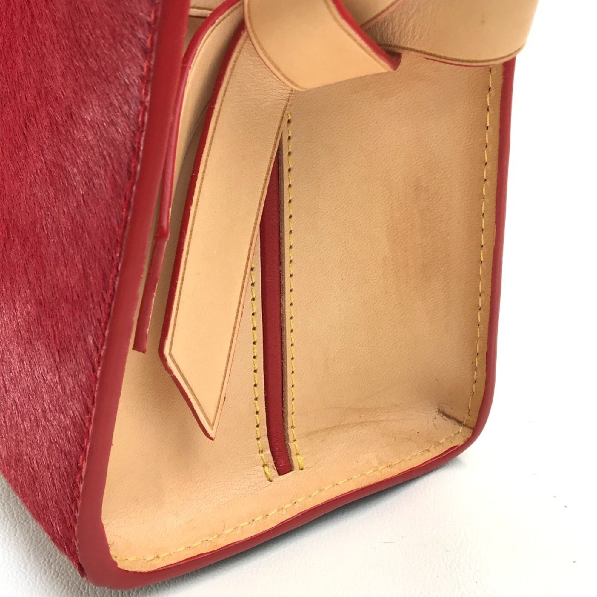 Louis Vuitton Brown Monogram Red Color Monogram Leather Handbag (Pre-Owned)