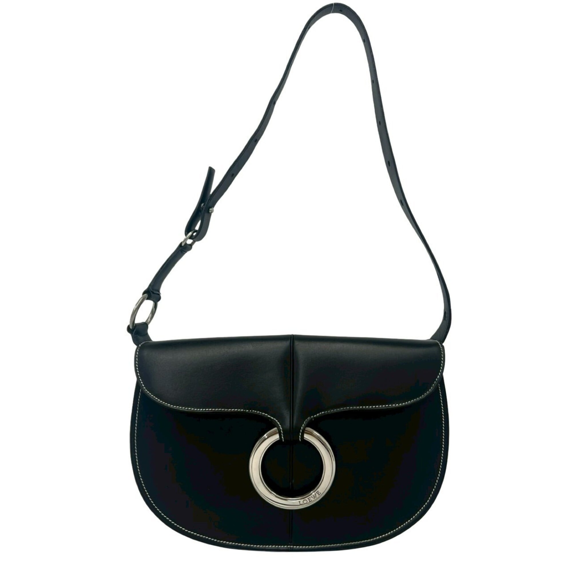 Loewe Black Leather Handbag Shoulder Bag (Pre-Owned)