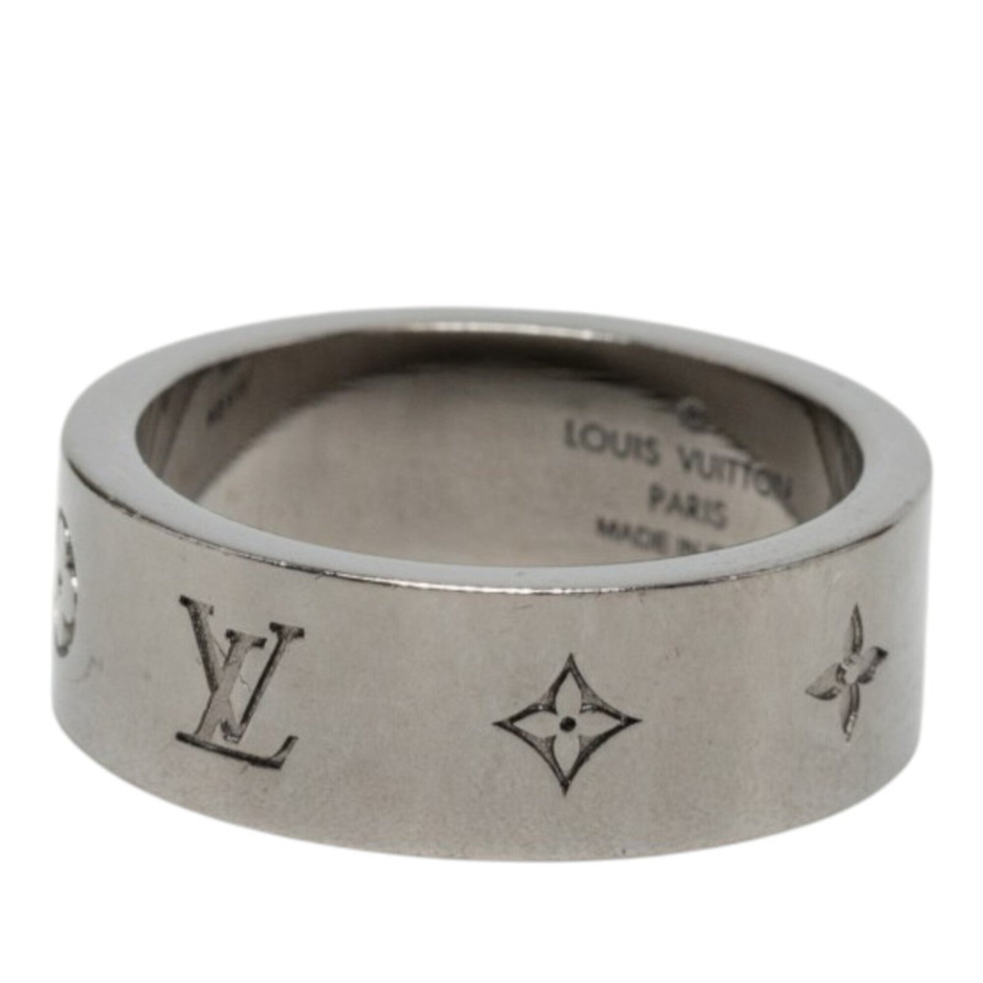 Louis Vuitton Silver Metal Band Ring (Pre-Owned)