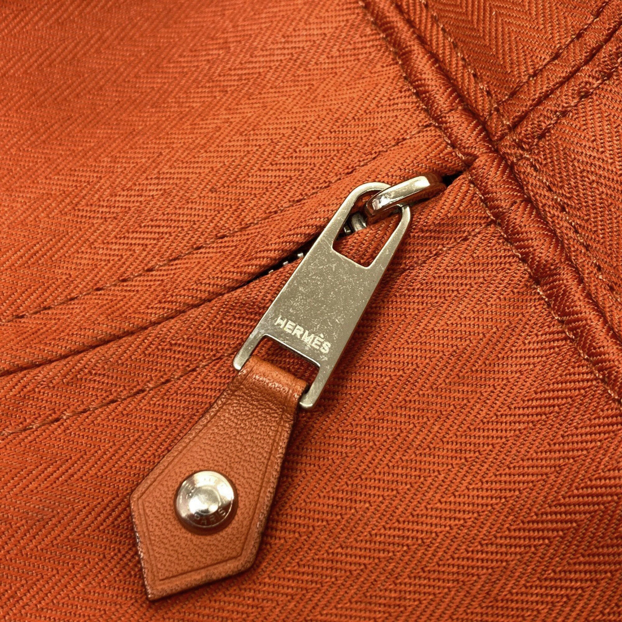 Hermes Acapulco Orange Cotton Polyester Handbag (Pre-Owned)