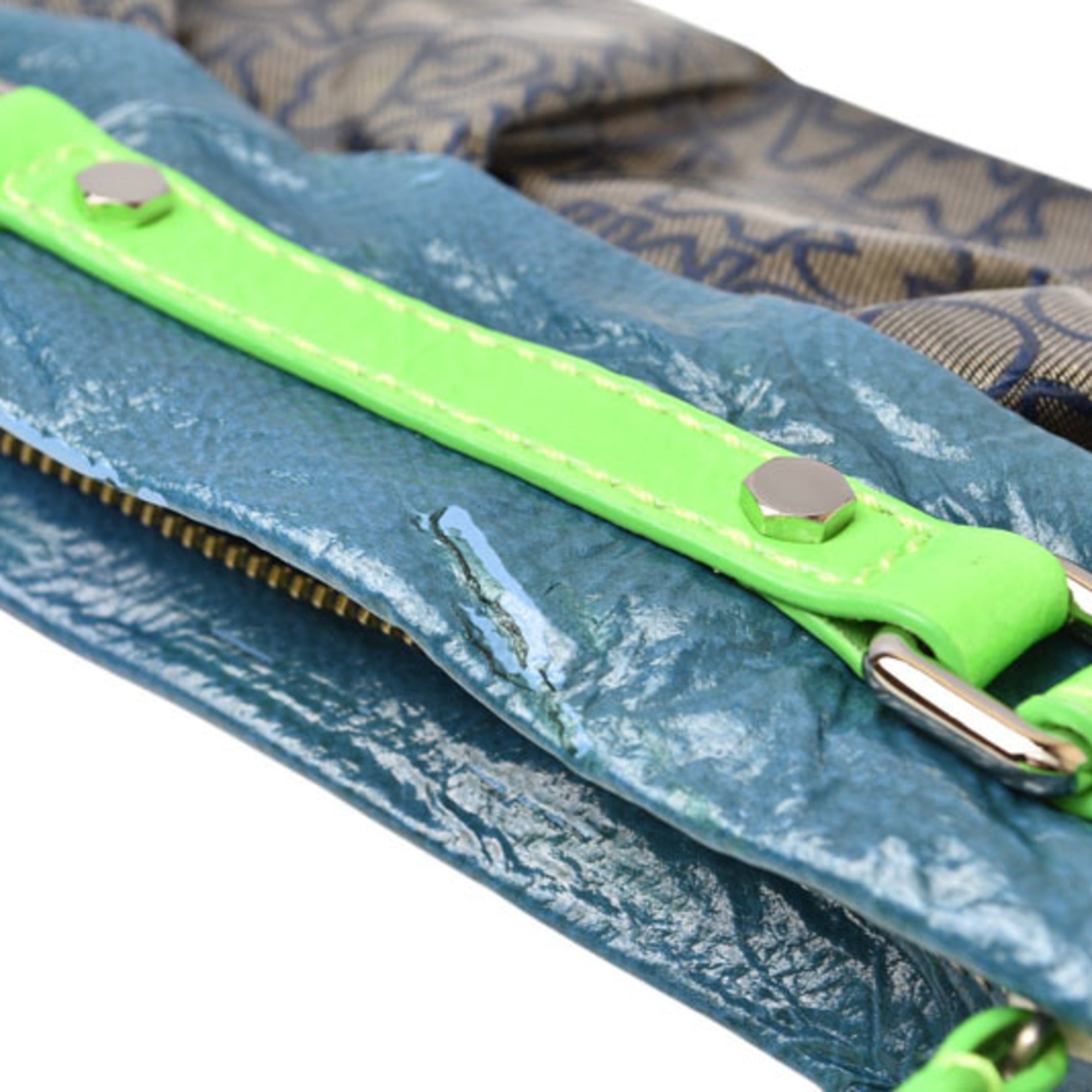 Marc By Marc Jacobs Dark Blue Green Pvc Handbag Pouch (Pre-Owned)