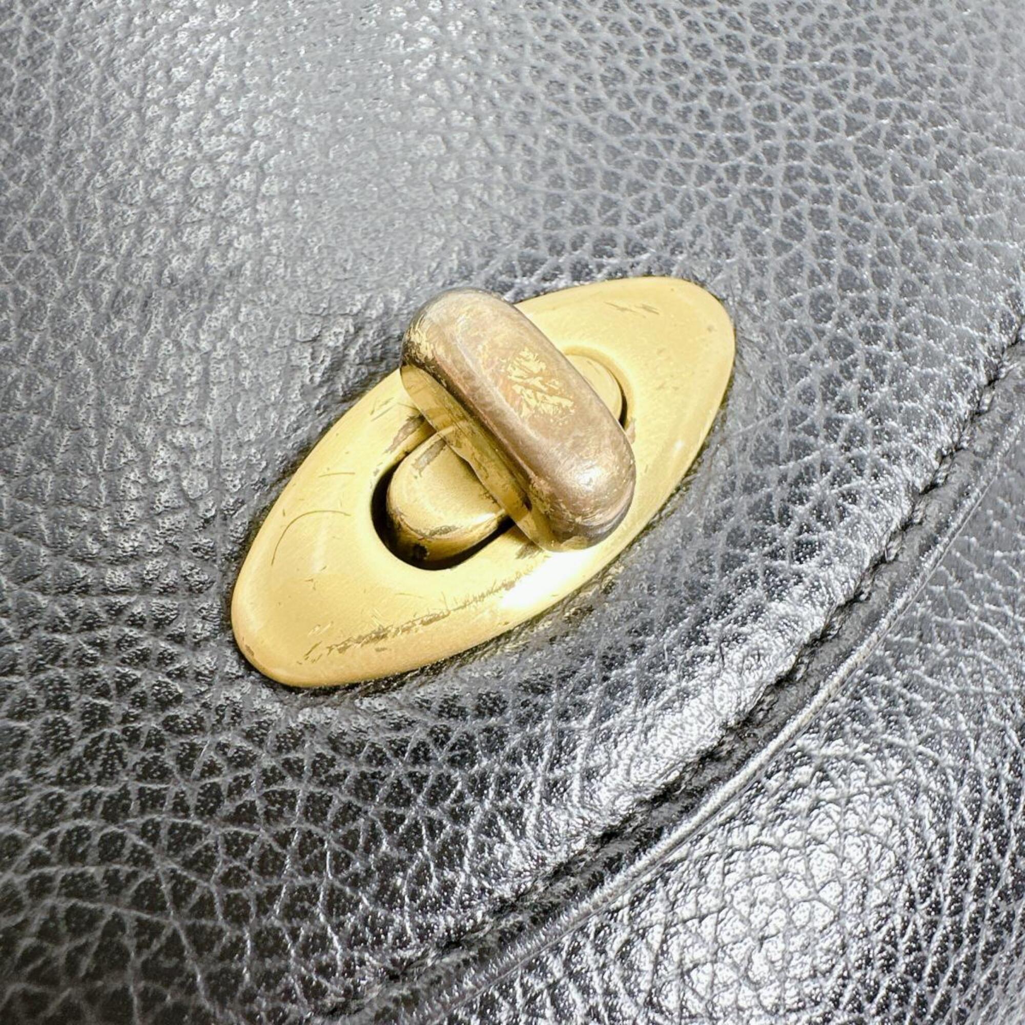 Coach Black Leather Handbag Shoulder Bag (Pre-Owned)