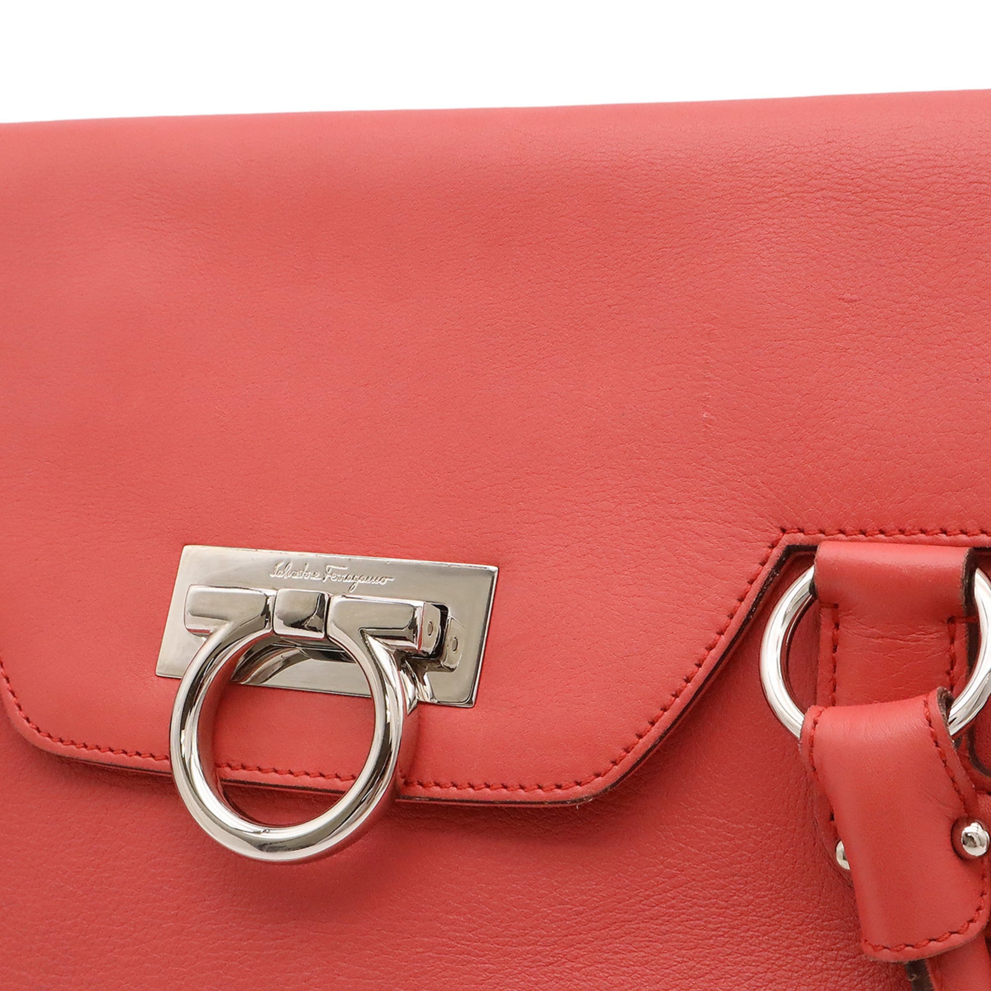 Salvatore Ferragamo Pink Leather Shoulder Bag Tote Bag (Pre-Owned)