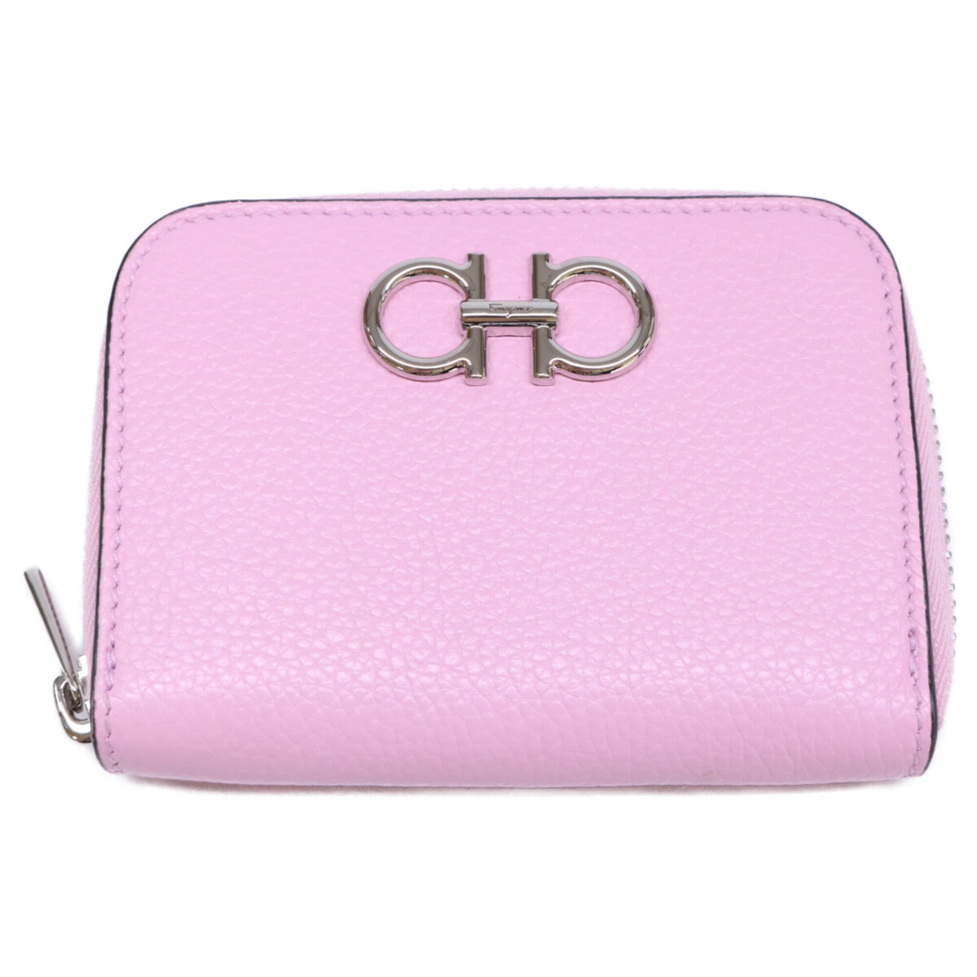 Salvatore Ferragamo Pink Leather Coin Purse/Coin Case (Pre-Owned)