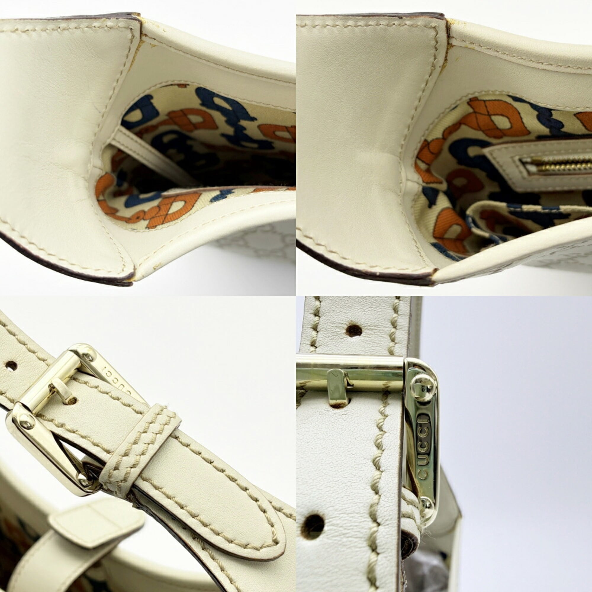 Gucci Ivory Leather Shoulder Bag (Pre-Owned)
