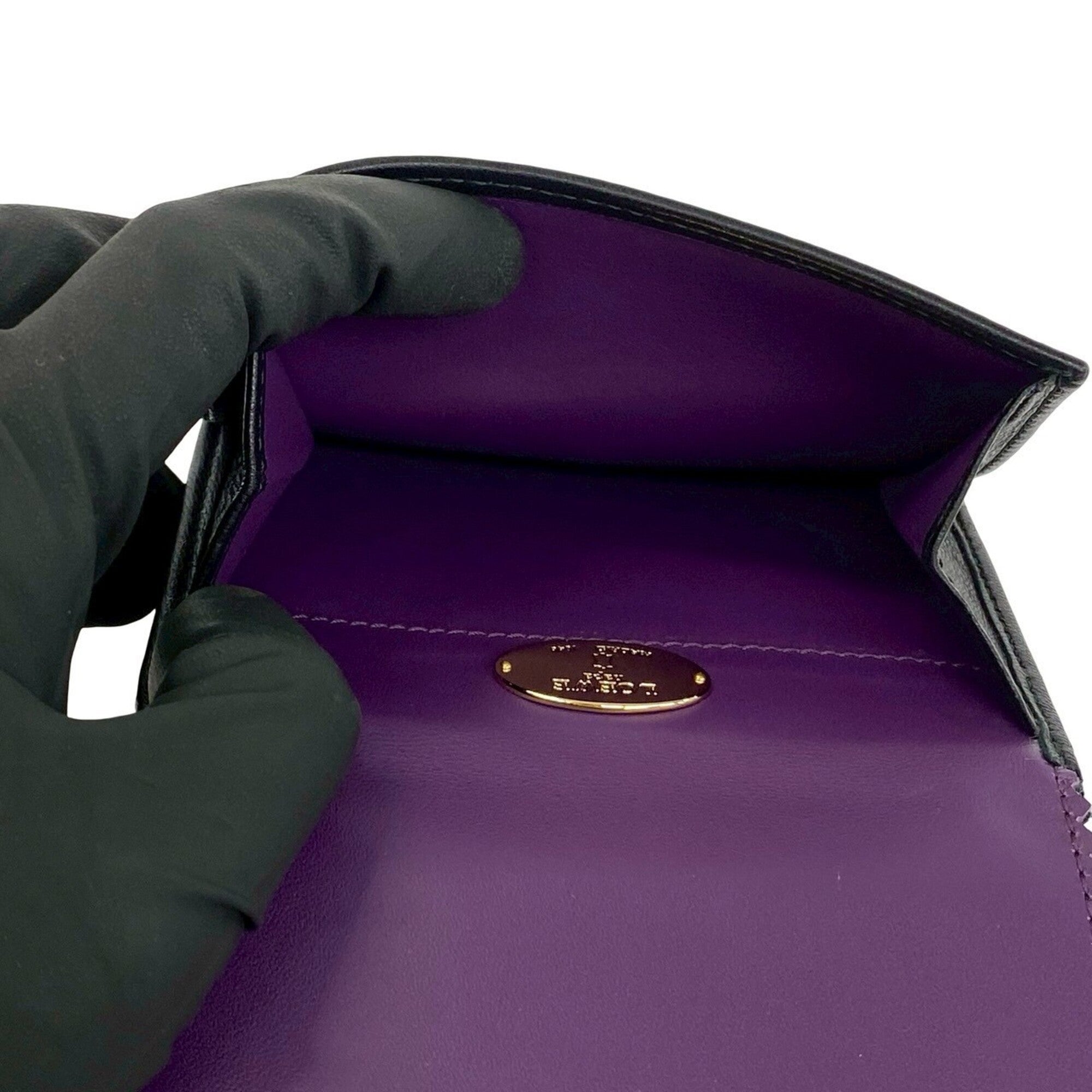 Loewe Black Purple Leather Wallet (Tri-Fold) (Pre-Owned)