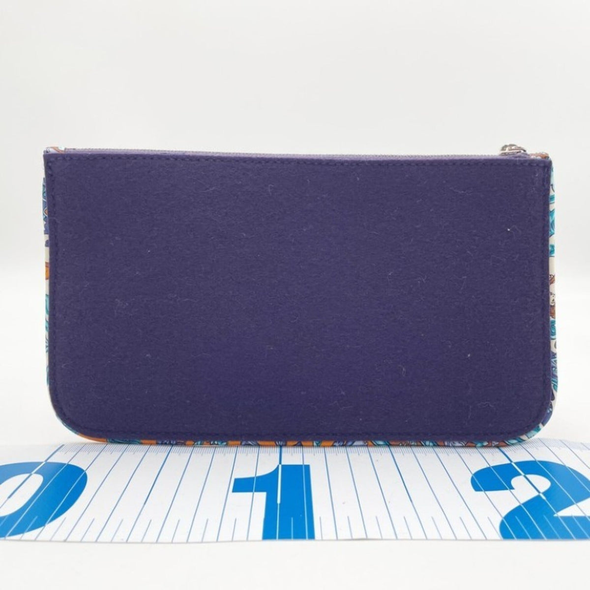 Hermes Multi-Color Navy Felt Silk Pouch (Pre-Owned)