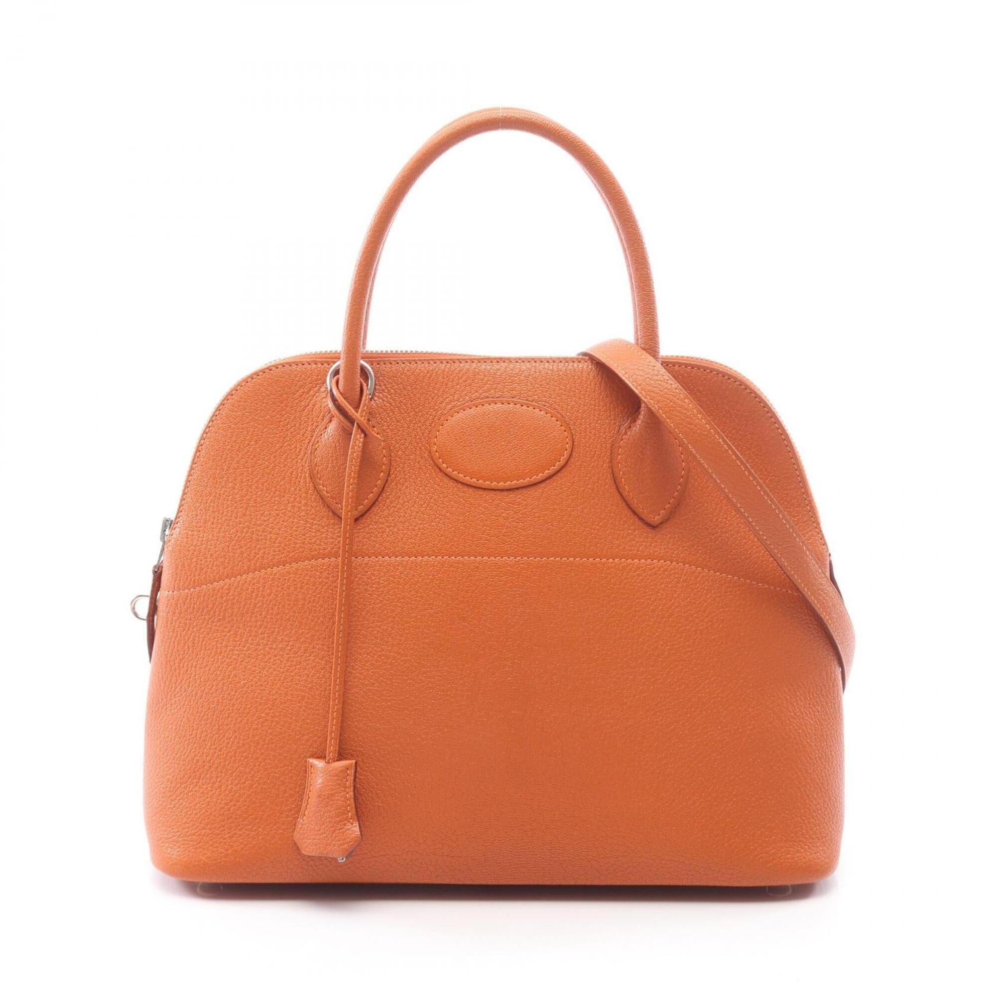 Hermes Orange Leather Chevre Leather Handbag (Pre-Owned)