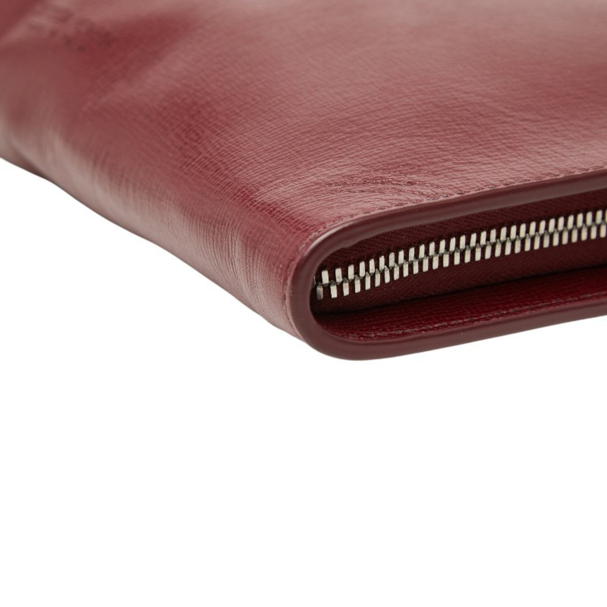 Bottega Veneta Bordeaux Leather Clutch Bag (Pre-Owned)