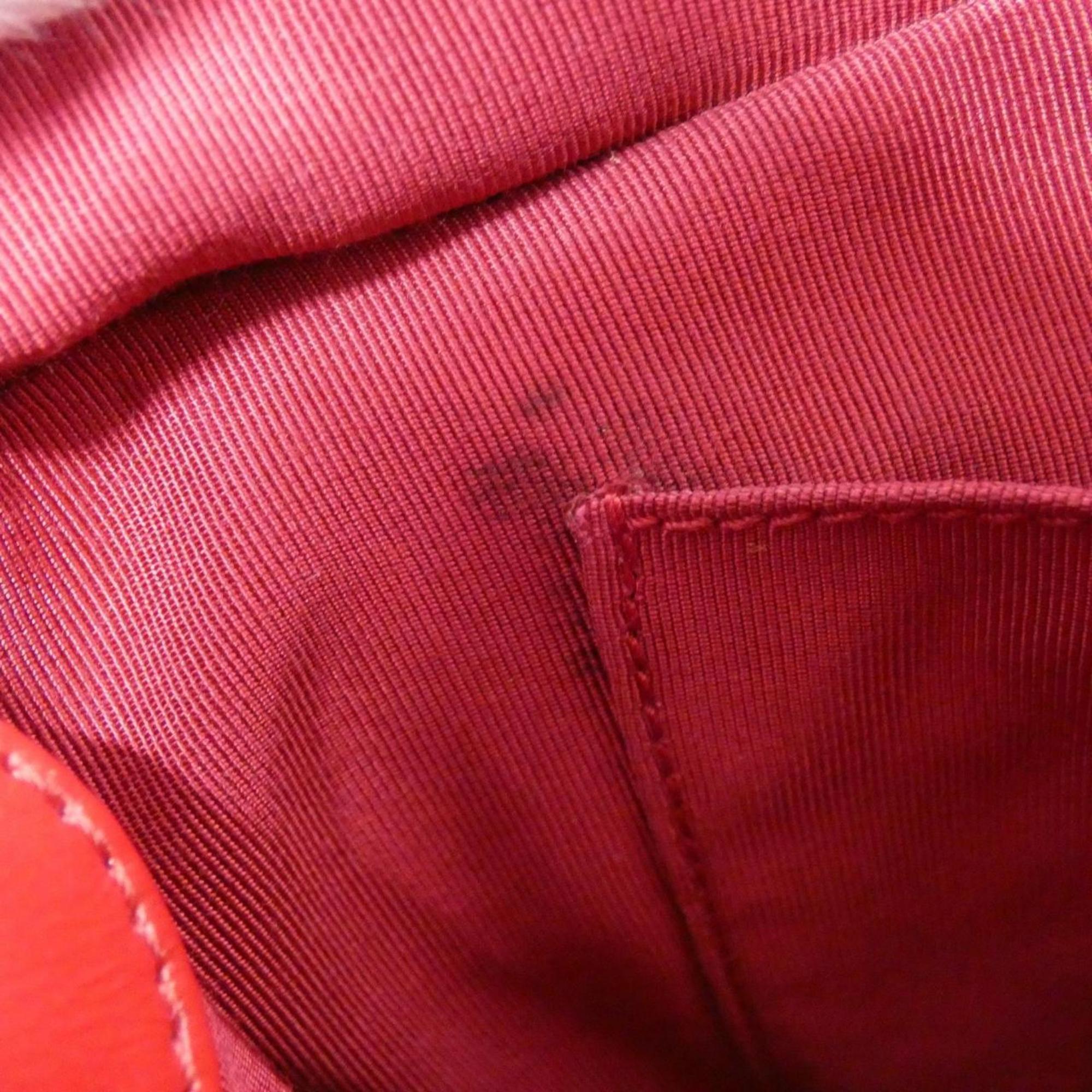 Chanel Bordeaux Navy Red Color Felt Leather Shoulder Bag (Pre-Owned)