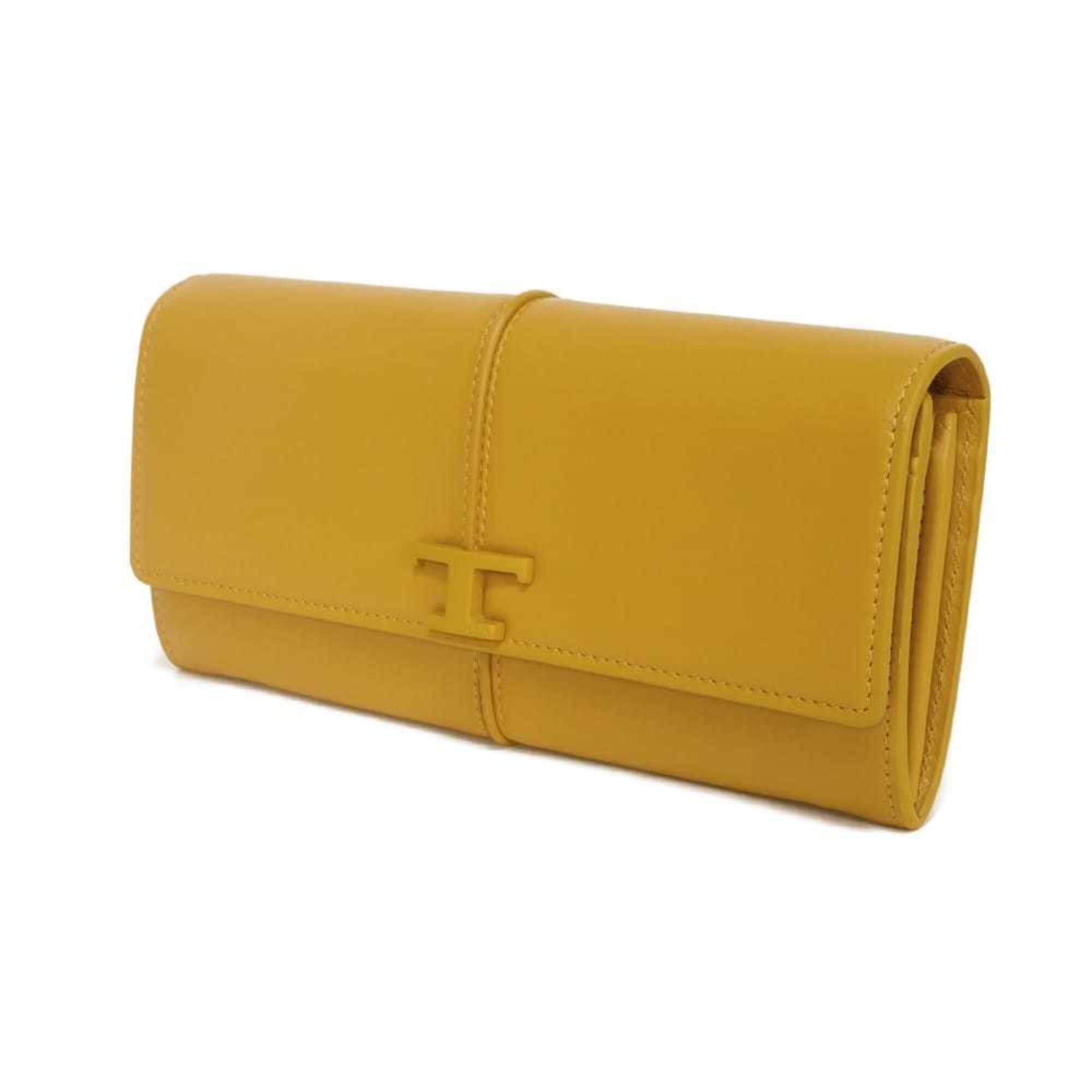 Tod's Mustard Yellow Leather Long Wallet (Bi-Fold) (Pre-Owned)