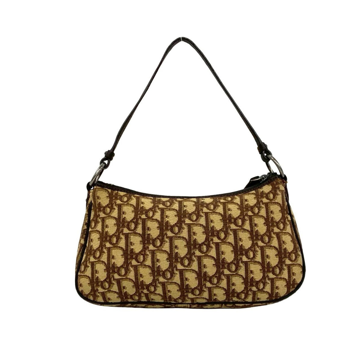Christian Dior Brown Canvas Leather Handbag (Pre-Owned)