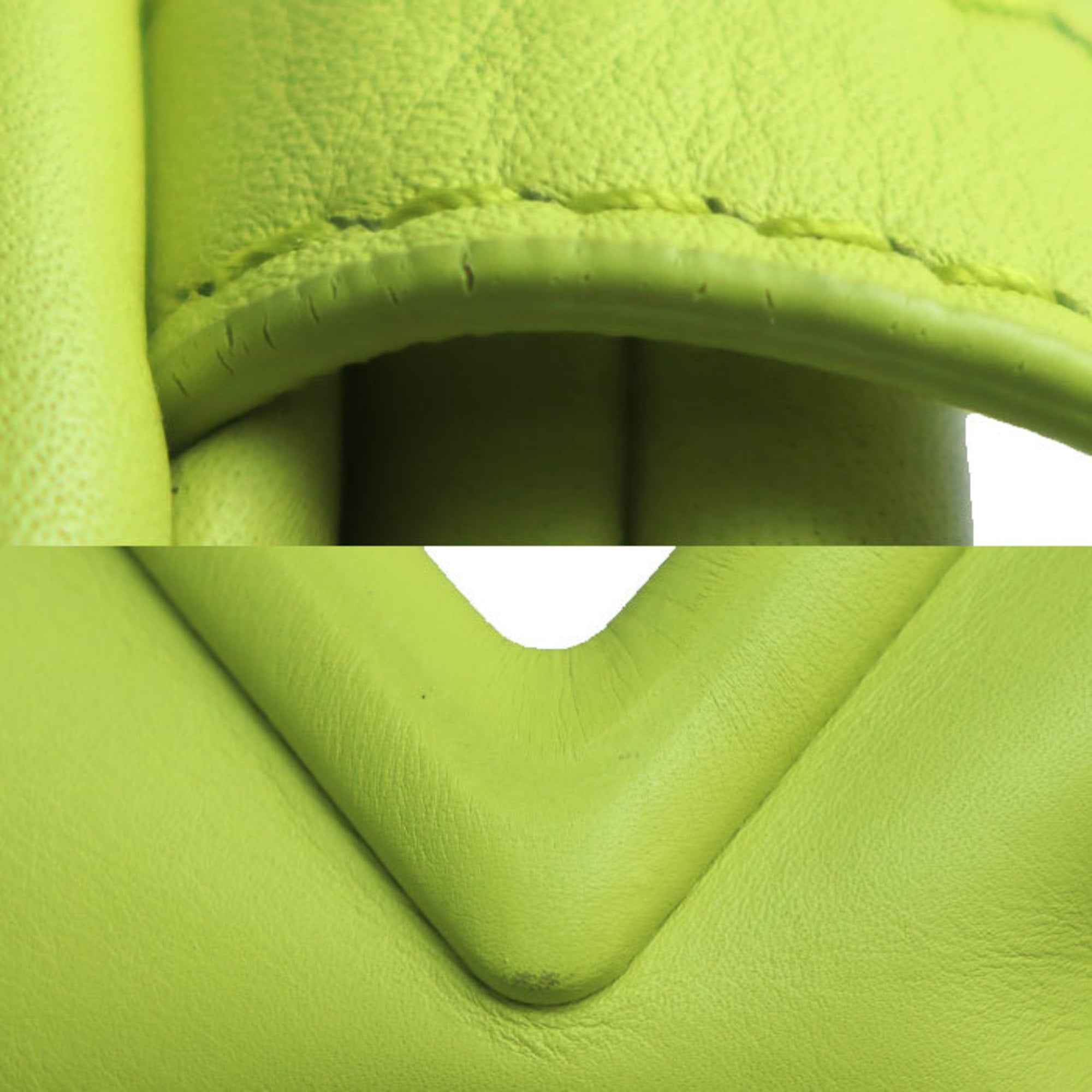 Bottega Veneta Green Yellow Leather Shoulder Bag (Pre-Owned)