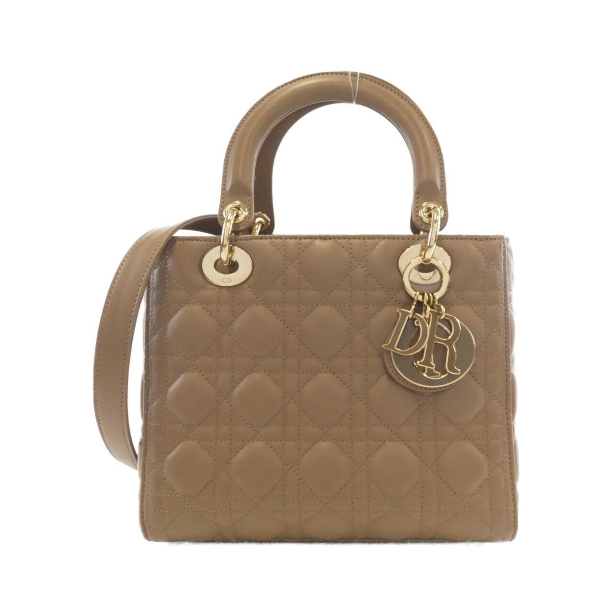 Christian Dior Brown Leather Handbag Shoulder Bag (Pre-Owned)