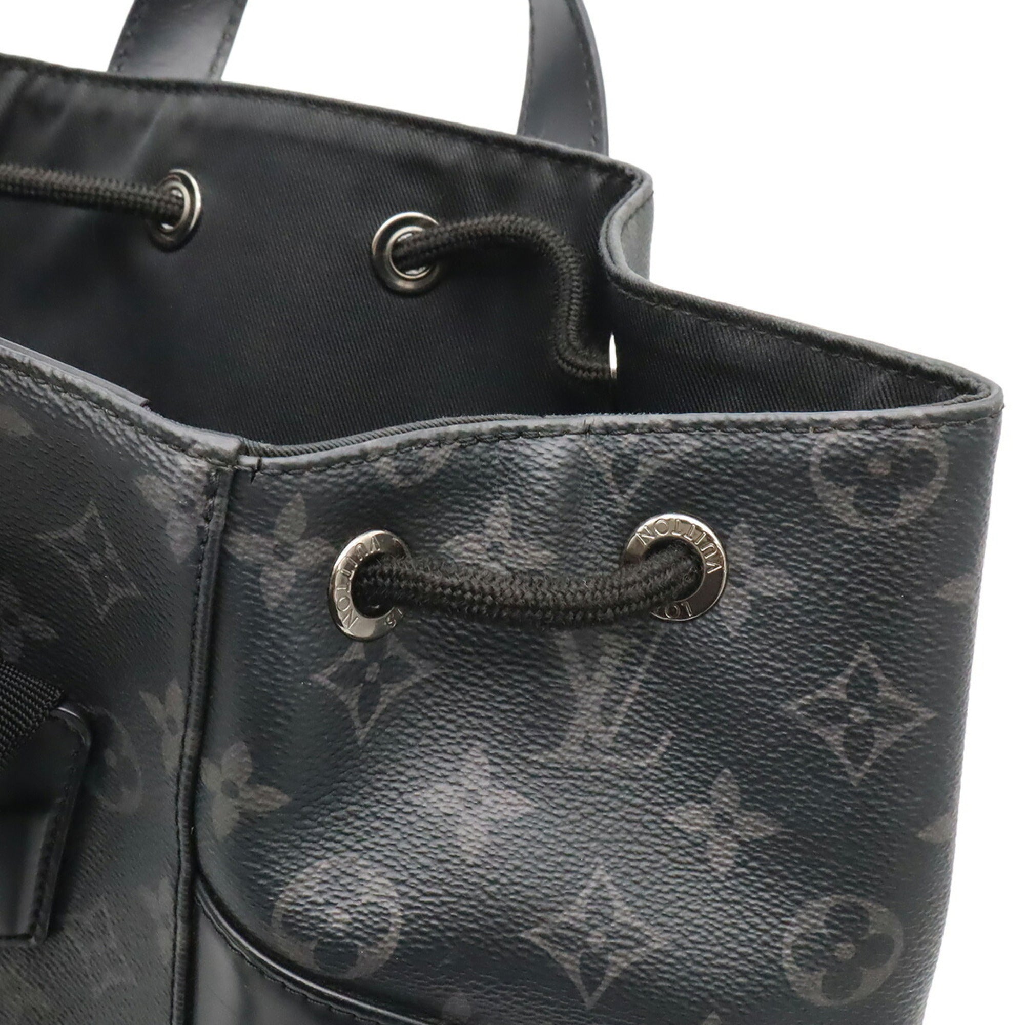 Louis Vuitton Black Gray Monogram Eclipse Canvas Leather Backpack (Pre-Owned)