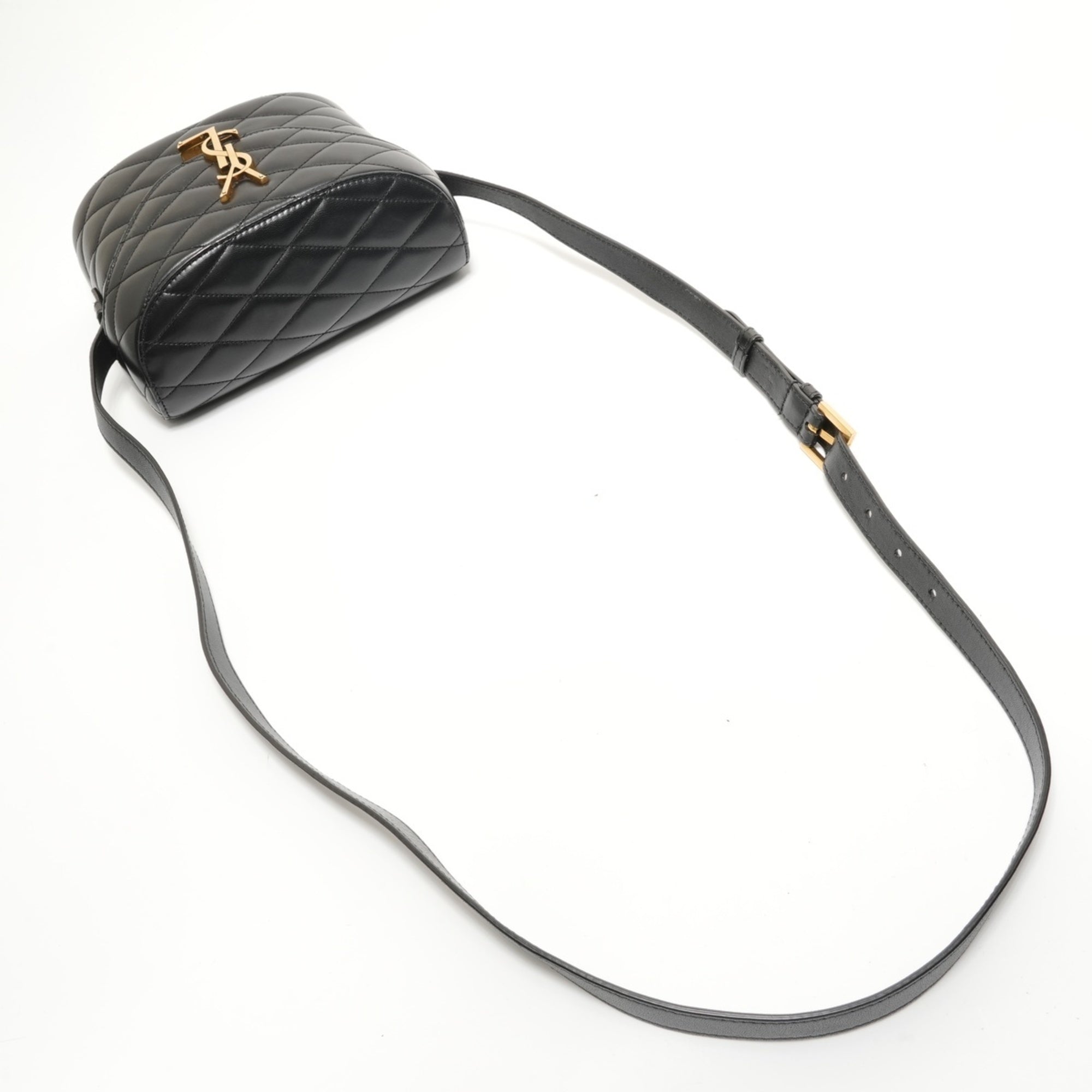 Yves Saint Laurent Cassandre Black Quilting Shoulder Bag (Pre-Owned)