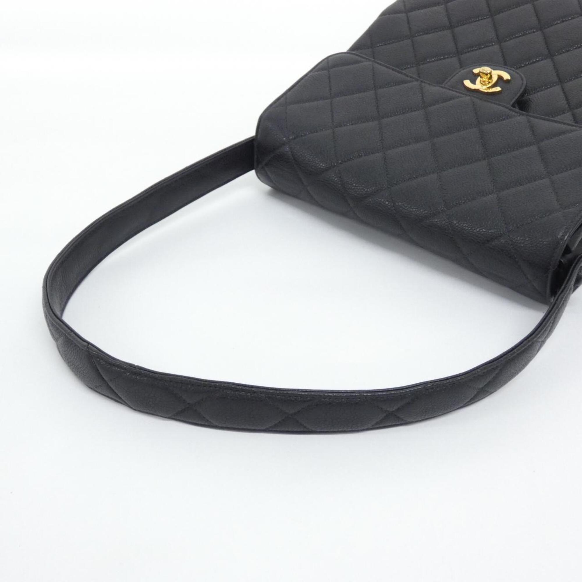 Chanel Black Grained Calfskin Shoulder Bag (Pre-Owned)