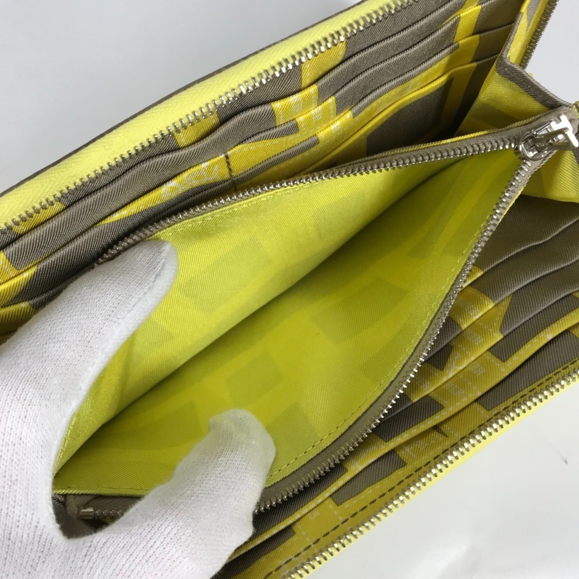 Hermes Silk'in Yellow Epsom Leather Long Wallet (Bi-Fold) (Pre-Owned)