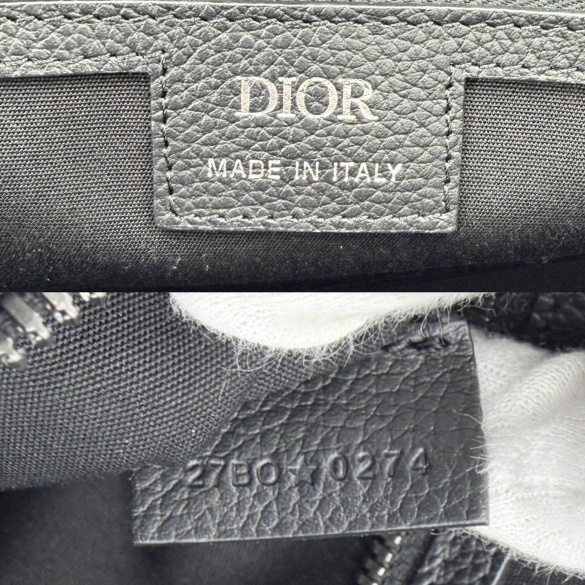 Christian Dior Navy Canvas Leather Handbag Shoulder Bag (Pre-Owned)