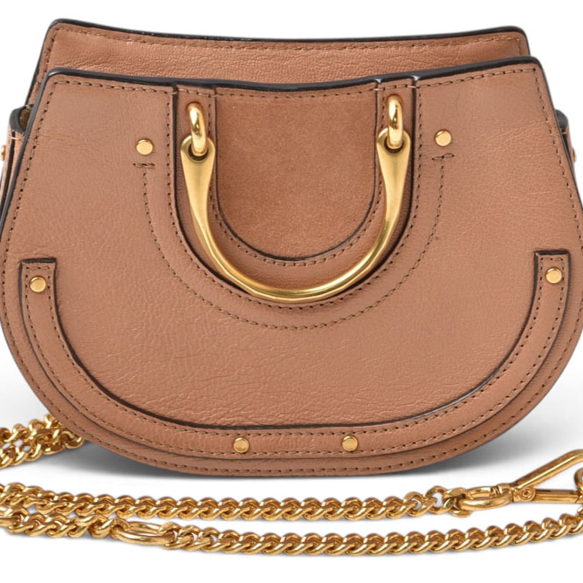 Chloé Pink Beige Leather Handbag Shoulder Bag (Pre-Owned)