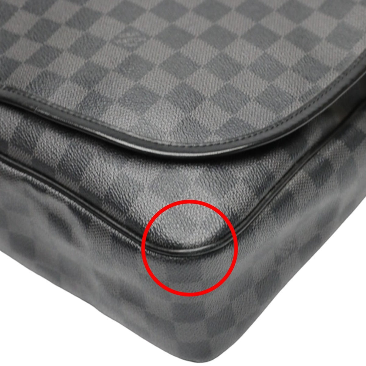 Louis Vuitton Damier Graphite Black Leather Shoulder Bag (Pre-Owned)