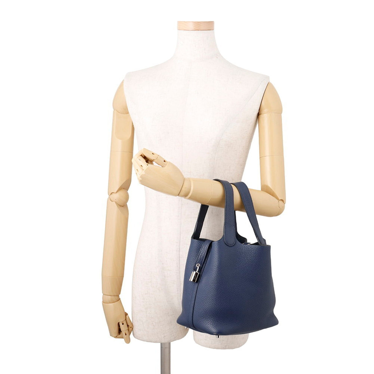 Hermes Picotin Bleu Saphir Taurillon Clemence Leather Handbag Tote Bag (Pre-Owned)