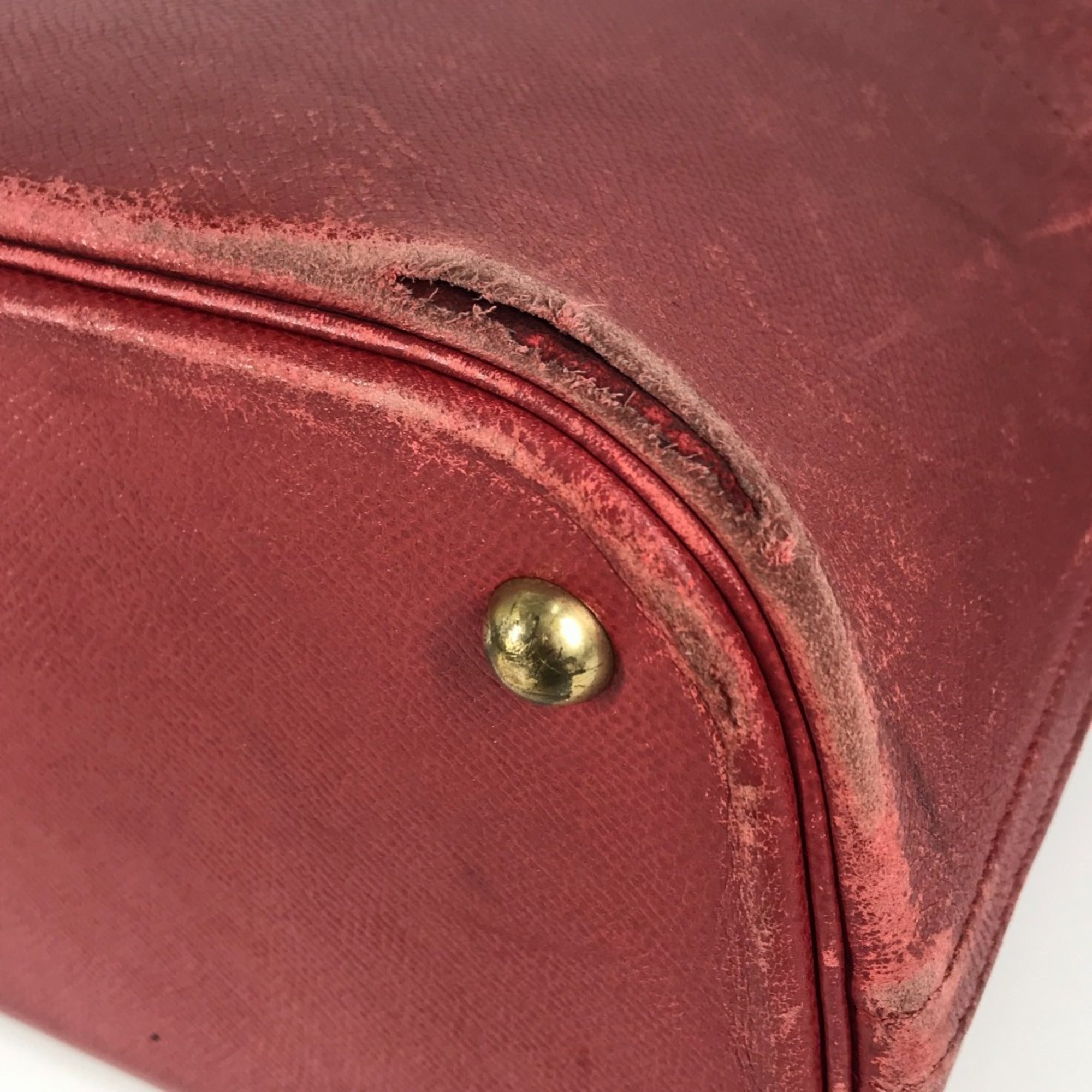 Hermes Red Color Courchevel Leather Handbag Shoulder Bag (Pre-Owned)