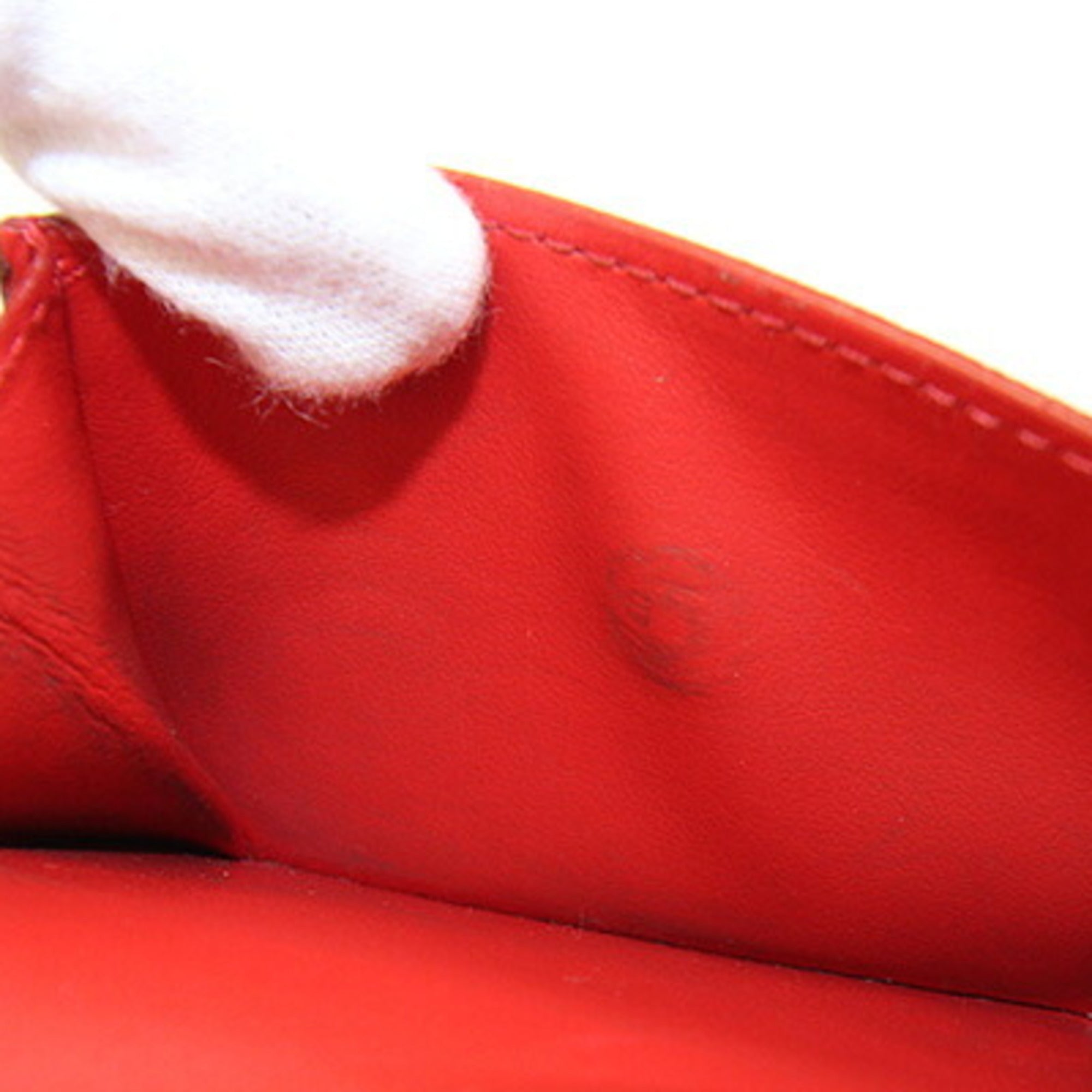 Prada Red Color Leather Wallet (Tri-Fold) (Pre-Owned)