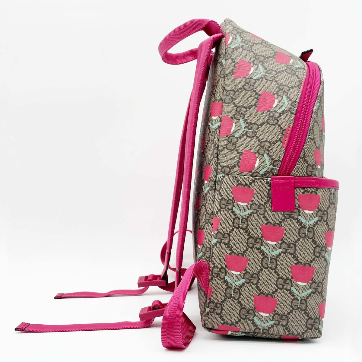 Gucci Brown Pink Gg Supreme Backpack (Pre-Owned)
