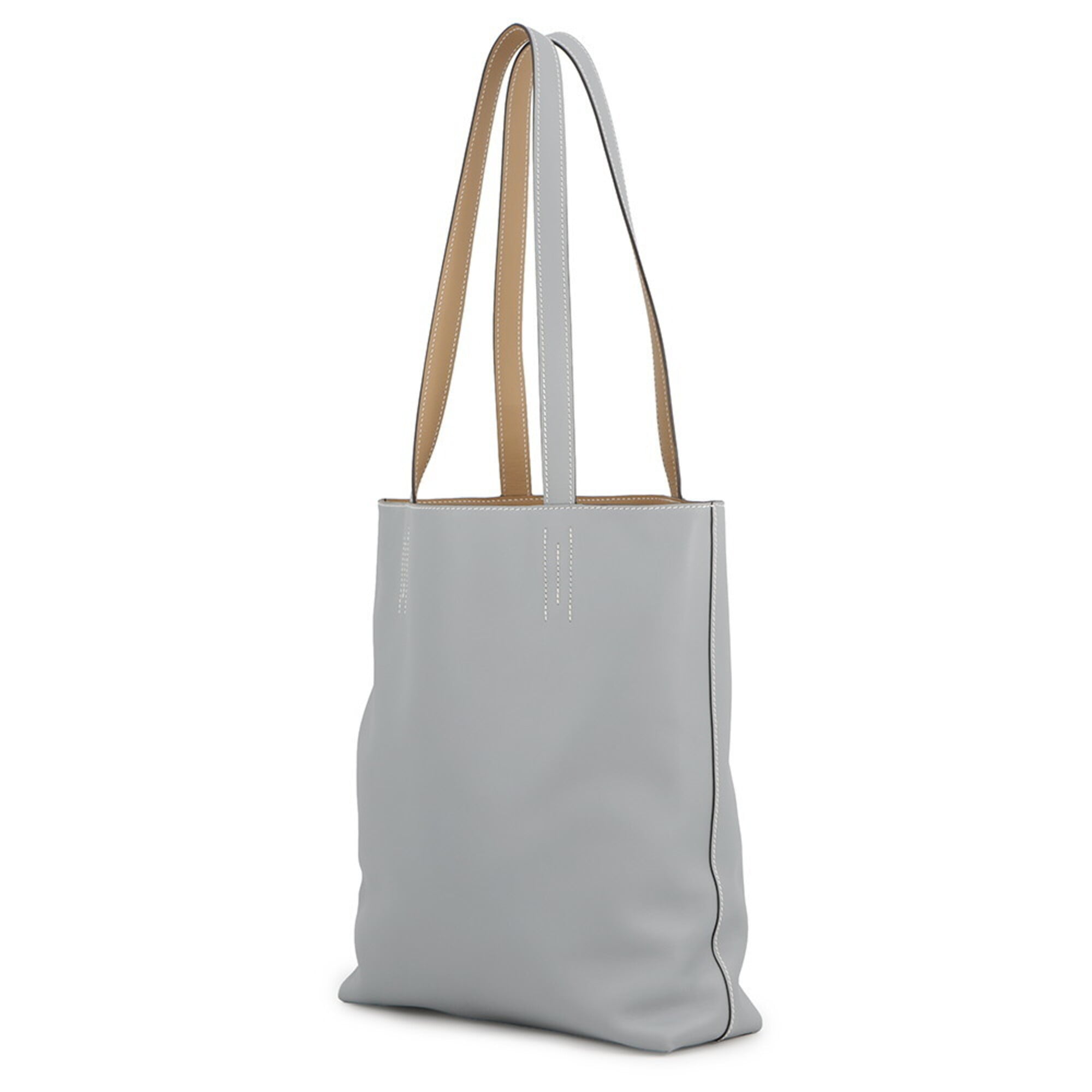 Hermes Beige Light Gray Swift Leather Tote Bag (Pre-Owned)