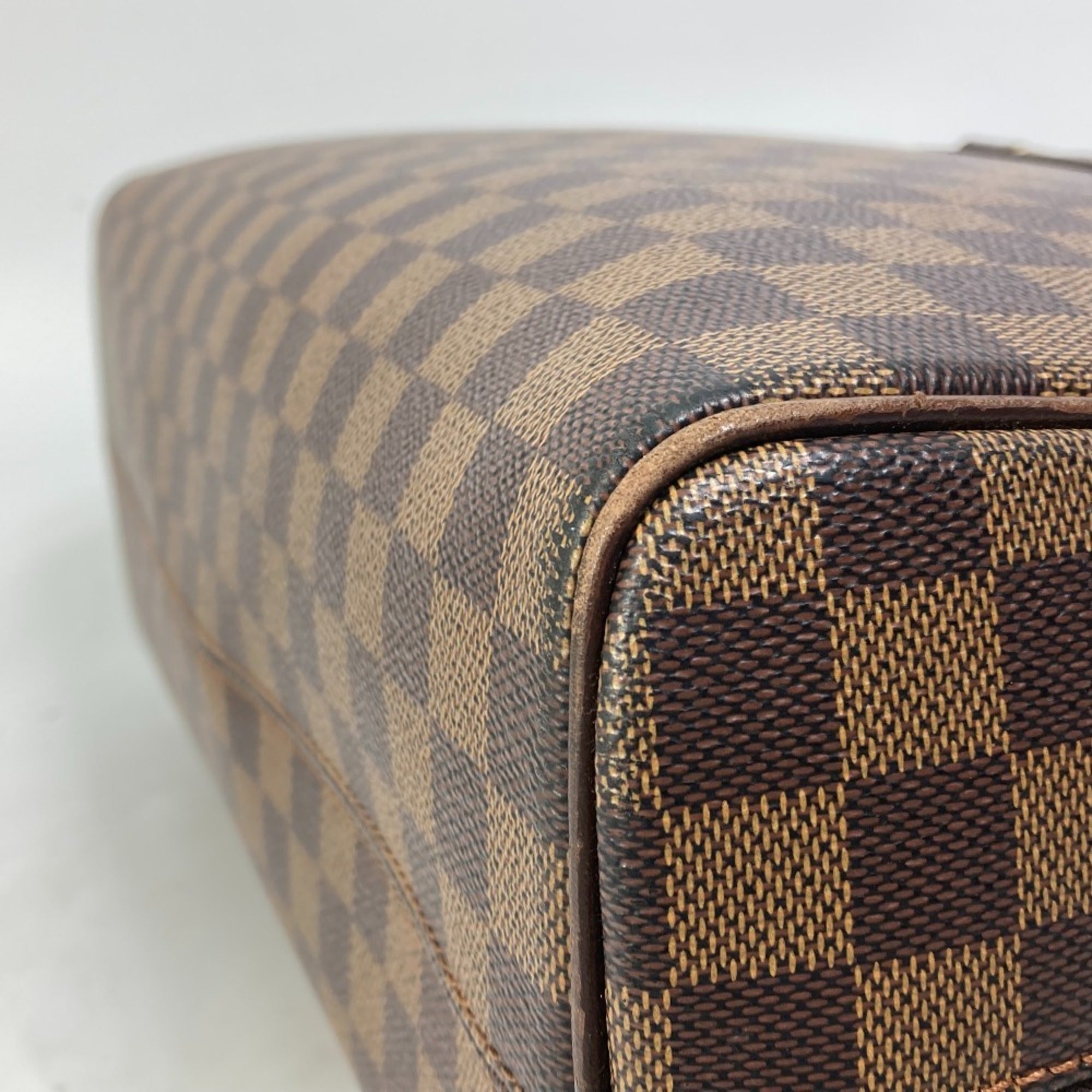 Louis Vuitton Damier Brown Ebene Damier Canvas Boston Bag Handbag Shoulder Bag (Pre-Owned)