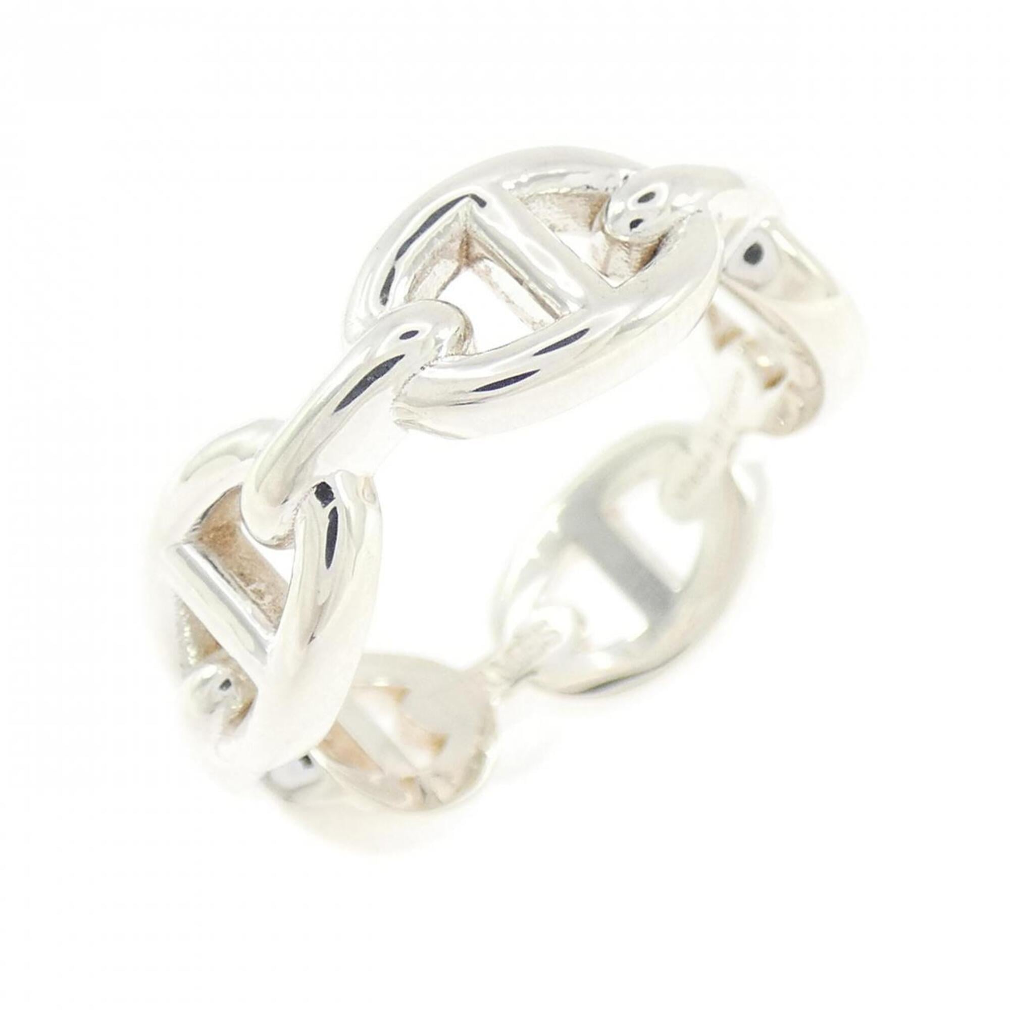 Hermes Silver 925 Band Ring (Pre-Owned)
