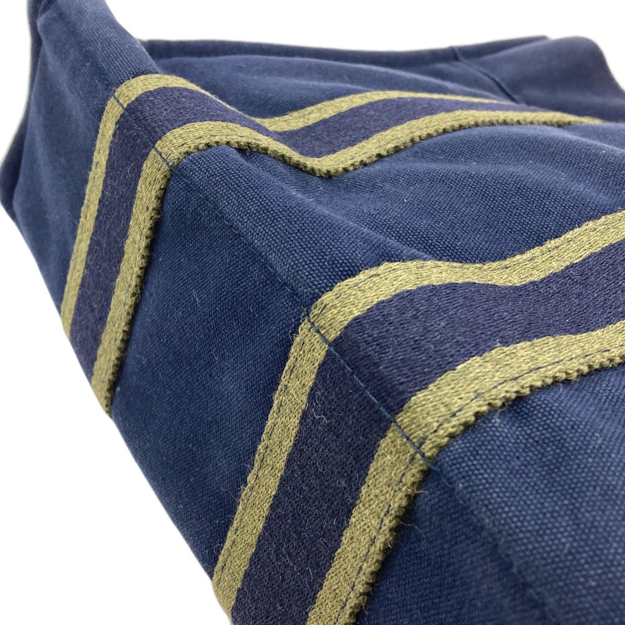 Hermes Green Navy Canvas Handbag (Pre-Owned)